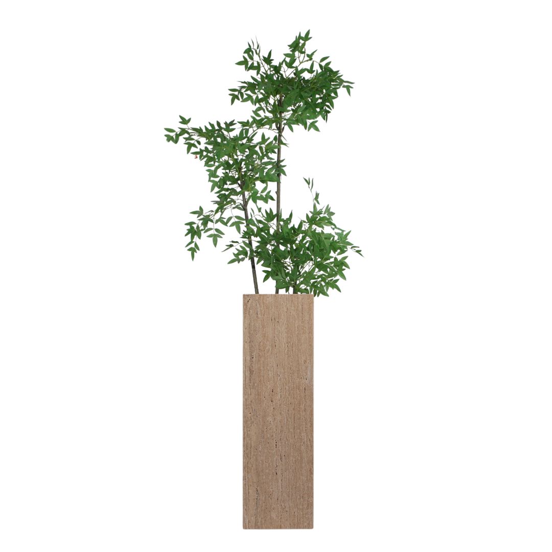 Marble Stand / Planter Box-L T0161 - Beige - Home Decor Figurines - ebarza Furniture UAE | Shop Modern Furniture in Abu Dhabi & Dubai - مفروشات ايبازرا في الامارات | تسوق اثاث عصري وديكورات مميزة في دبي وابوظبي