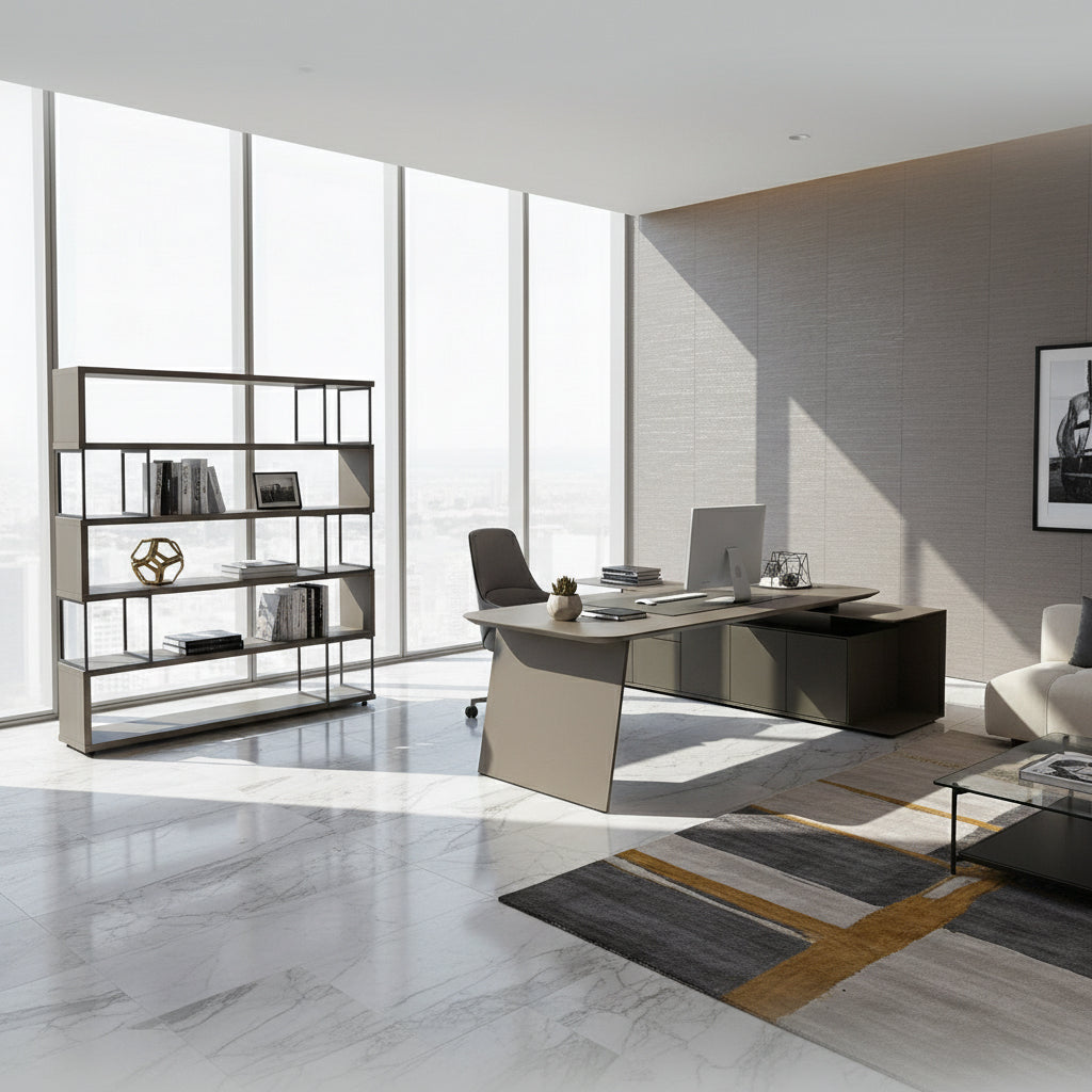 Microfiber Hard Leather Bookshelf DO-21 - Bookcases - ebarza Furniture UAE | Shop Modern Furniture in Abu Dhabi & Dubai - مفروشات ايبازرا في الامارات | تسوق اثاث عصري وديكورات مميزة في دبي وابوظبي