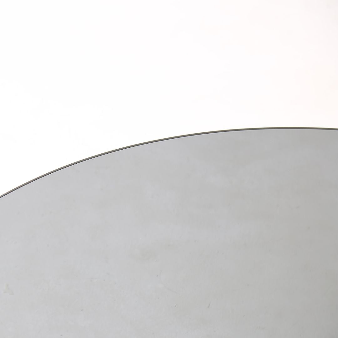 Minimal Grey Glass & Travatine Marble Round Coffee Table CT8683-SG-NEW - Coffee tables - ebarza Furniture UAE | Shop Modern Furniture in Abu Dhabi & Dubai - مفروشات ايبازرا في الامارات | تسوق اثاث عصري وديكورات مميزة في دبي وابوظبي