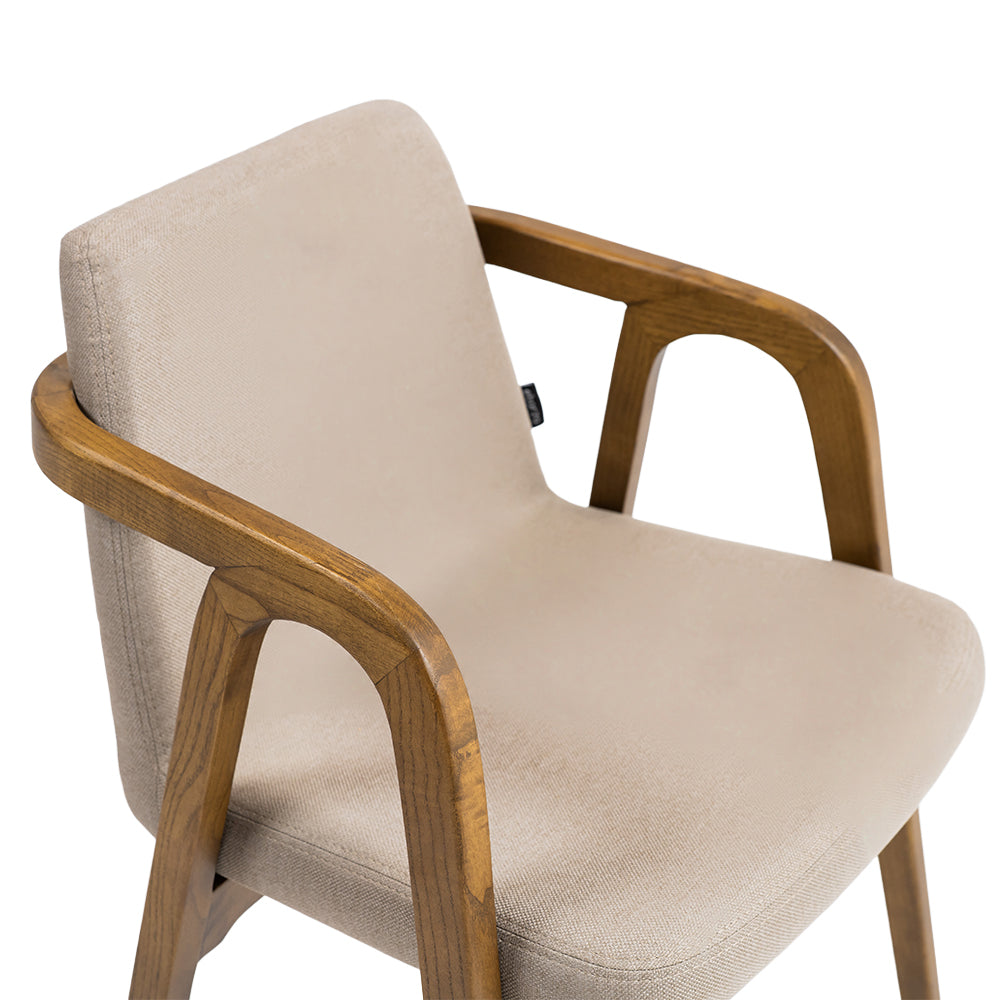 Natura Solid Ash Wood Chair Beige-Dark Walnut - Chairs - ebarza Furniture UAE | Shop Modern Furniture in Abu Dhabi & Dubai - مفروشات ايبازرا في الامارات | تسوق اثاث عصري وديكورات مميزة في دبي وابوظبي