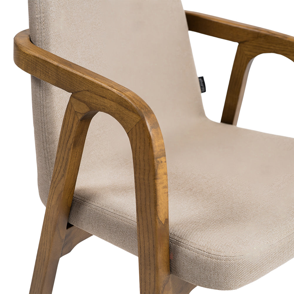 Natura Solid Ash Wood Chair Beige-Dark Walnut - Chairs - ebarza Furniture UAE | Shop Modern Furniture in Abu Dhabi & Dubai - مفروشات ايبازرا في الامارات | تسوق اثاث عصري وديكورات مميزة في دبي وابوظبي