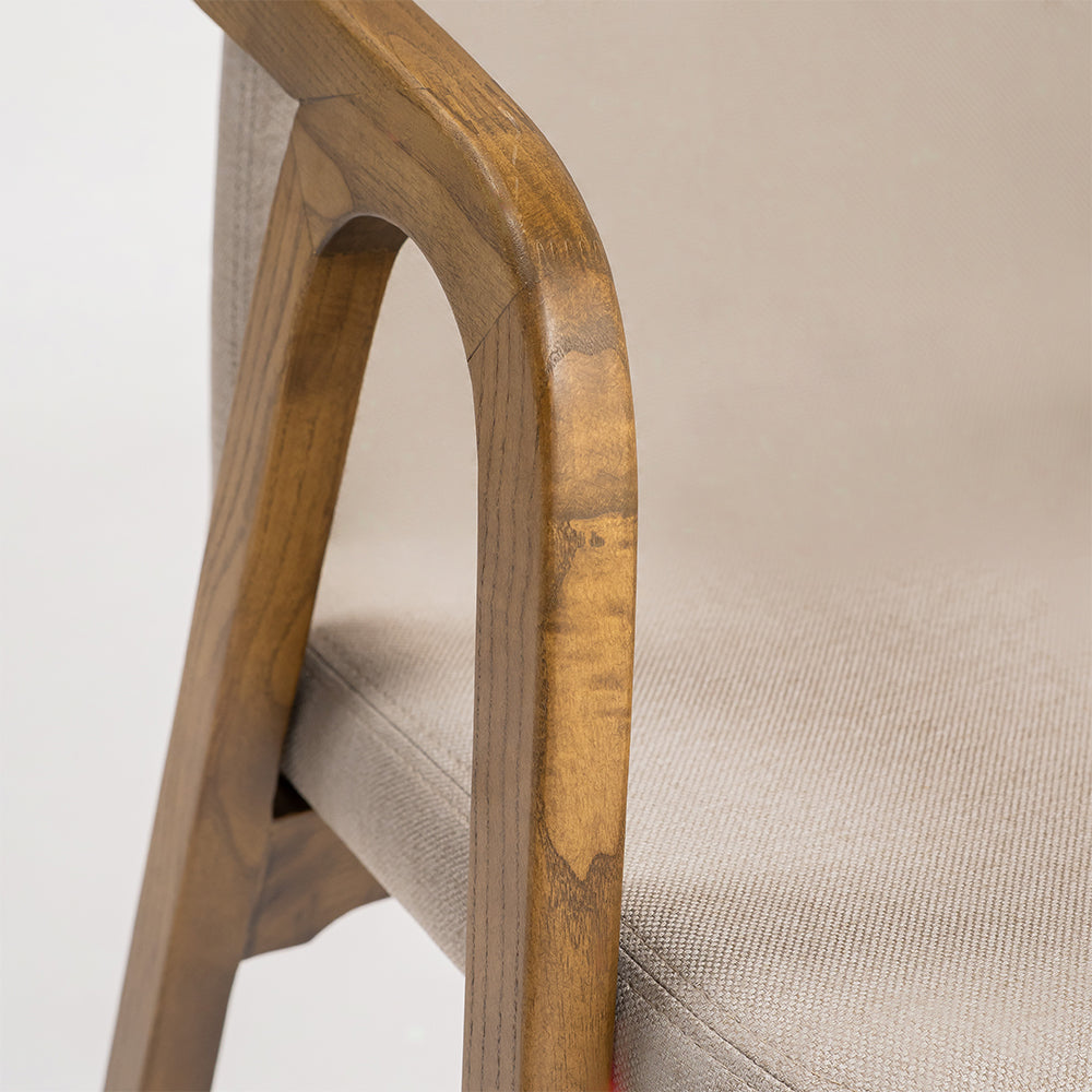 Natura Solid Ash Wood Chair Beige-Dark Walnut - Chairs - ebarza Furniture UAE | Shop Modern Furniture in Abu Dhabi & Dubai - مفروشات ايبازرا في الامارات | تسوق اثاث عصري وديكورات مميزة في دبي وابوظبي