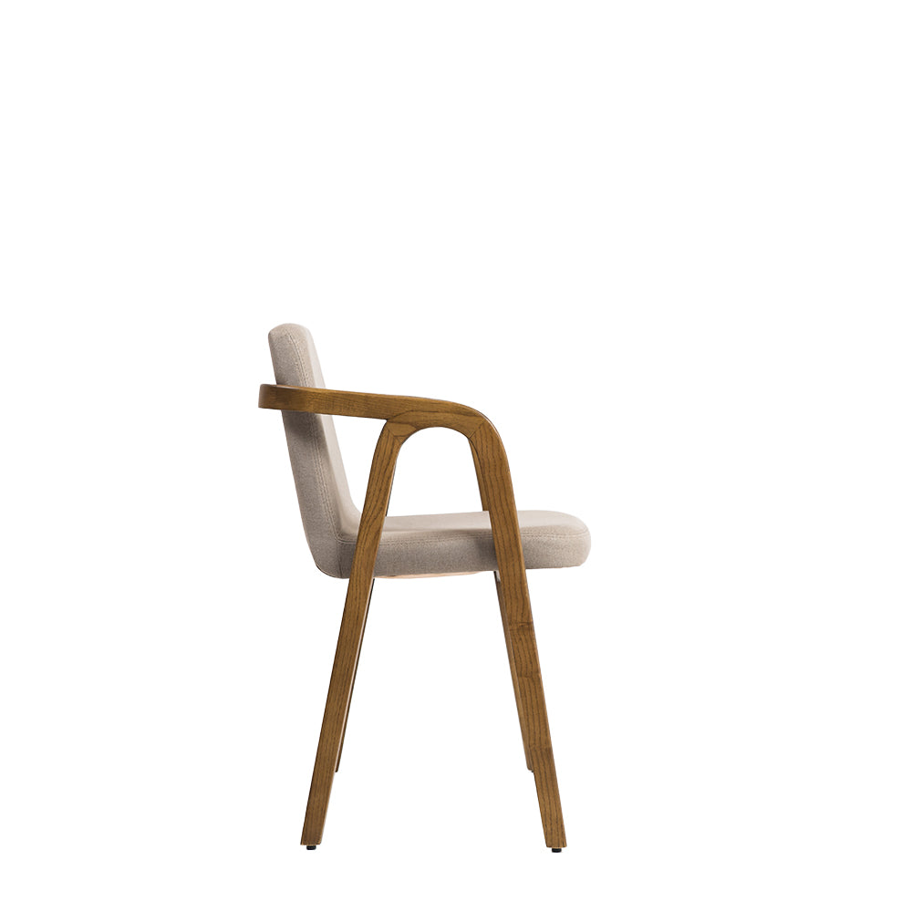 Natura Solid Ash Wood Chair Beige-Dark Walnut - Chairs - ebarza Furniture UAE | Shop Modern Furniture in Abu Dhabi & Dubai - مفروشات ايبازرا في الامارات | تسوق اثاث عصري وديكورات مميزة في دبي وابوظبي
