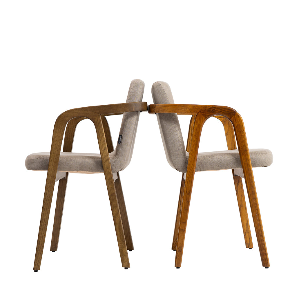 Natura Solid Ash Wood Chair Beige-Dark Walnut - Chairs - ebarza Furniture UAE | Shop Modern Furniture in Abu Dhabi & Dubai - مفروشات ايبازرا في الامارات | تسوق اثاث عصري وديكورات مميزة في دبي وابوظبي