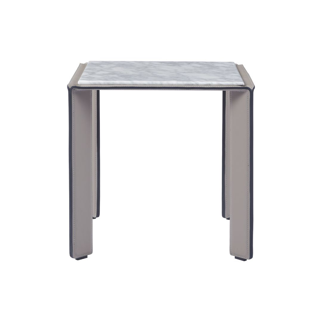 Natural Bianco Carrara Venato Marble Side Table CH-1111S - Side Tables - ebarza Furniture UAE | Shop Modern Furniture in Abu Dhabi & Dubai - مفروشات ايبازرا في الامارات | تسوق اثاث عصري وديكورات مميزة في دبي وابوظبي