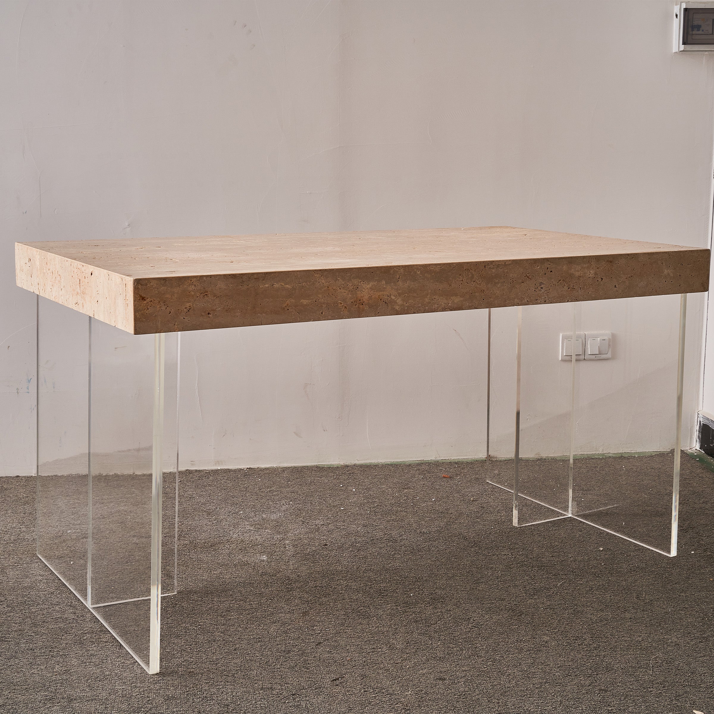 Natural Travertine Office/Conference Table JA013 - Office Desks - ebarza Furniture UAE | Shop Modern Furniture in Abu Dhabi & Dubai - مفروشات ايبازرا في الامارات | تسوق اثاث عصري وديكورات مميزة في دبي وابوظبي