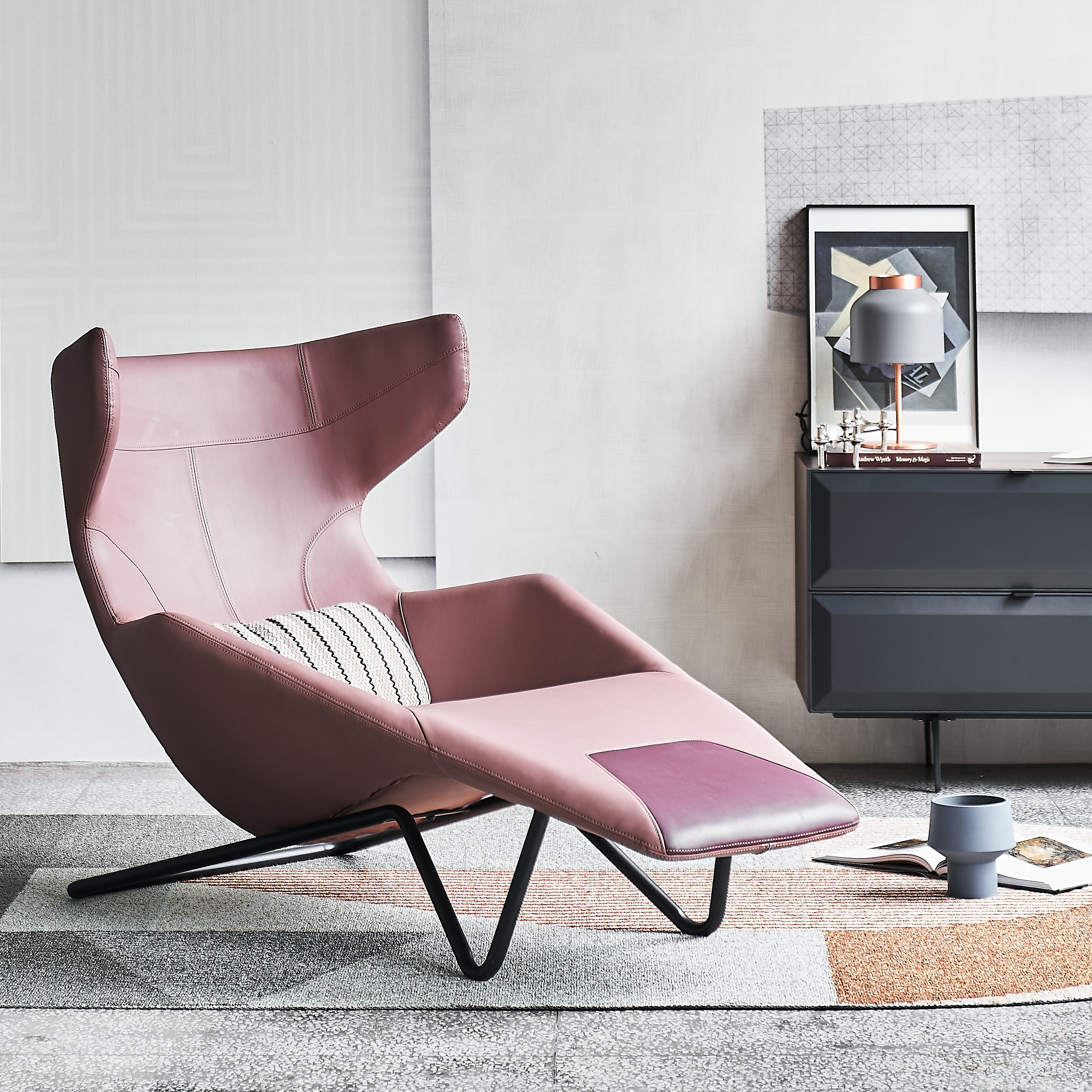 Relax Lounge Chair Lc035-P - Lounge Chairs - ebarza Furniture UAE | Shop Modern Furniture in Abu Dhabi & Dubai - مفروشات ايبازرا في الامارات | تسوق اثاث عصري وديكورات مميزة في دبي وابوظبي