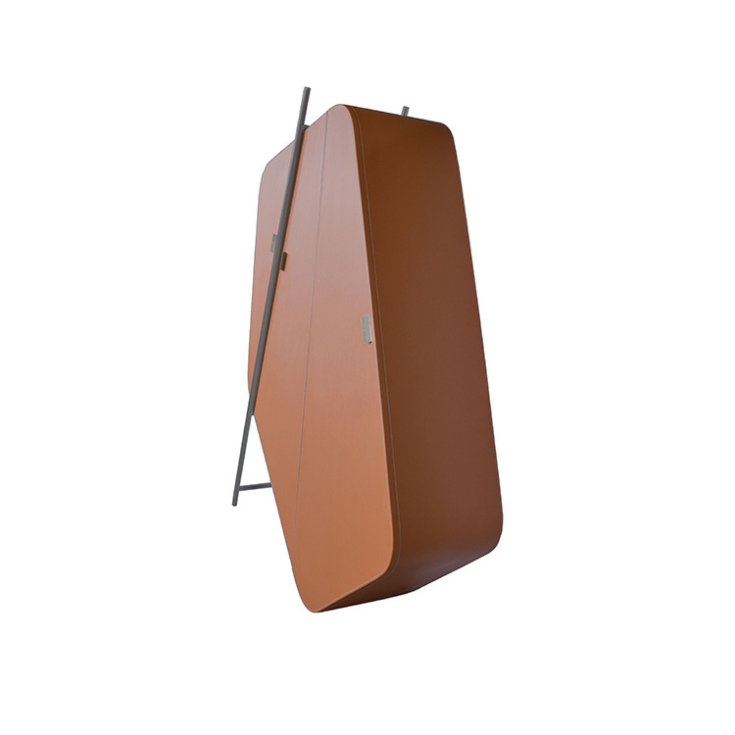 Irragular Shape Highboard / Sideboard Unit Mycroft Orange Saddle Leather and Stainless Steel MLL-T45 - Cabinets - ebarza Furniture UAE | Shop Modern Furniture in Abu Dhabi & Dubai - مفروشات ايبازرا في الامارات | تسوق اثاث عصري وديكورات مميزة في دبي وابوظبي