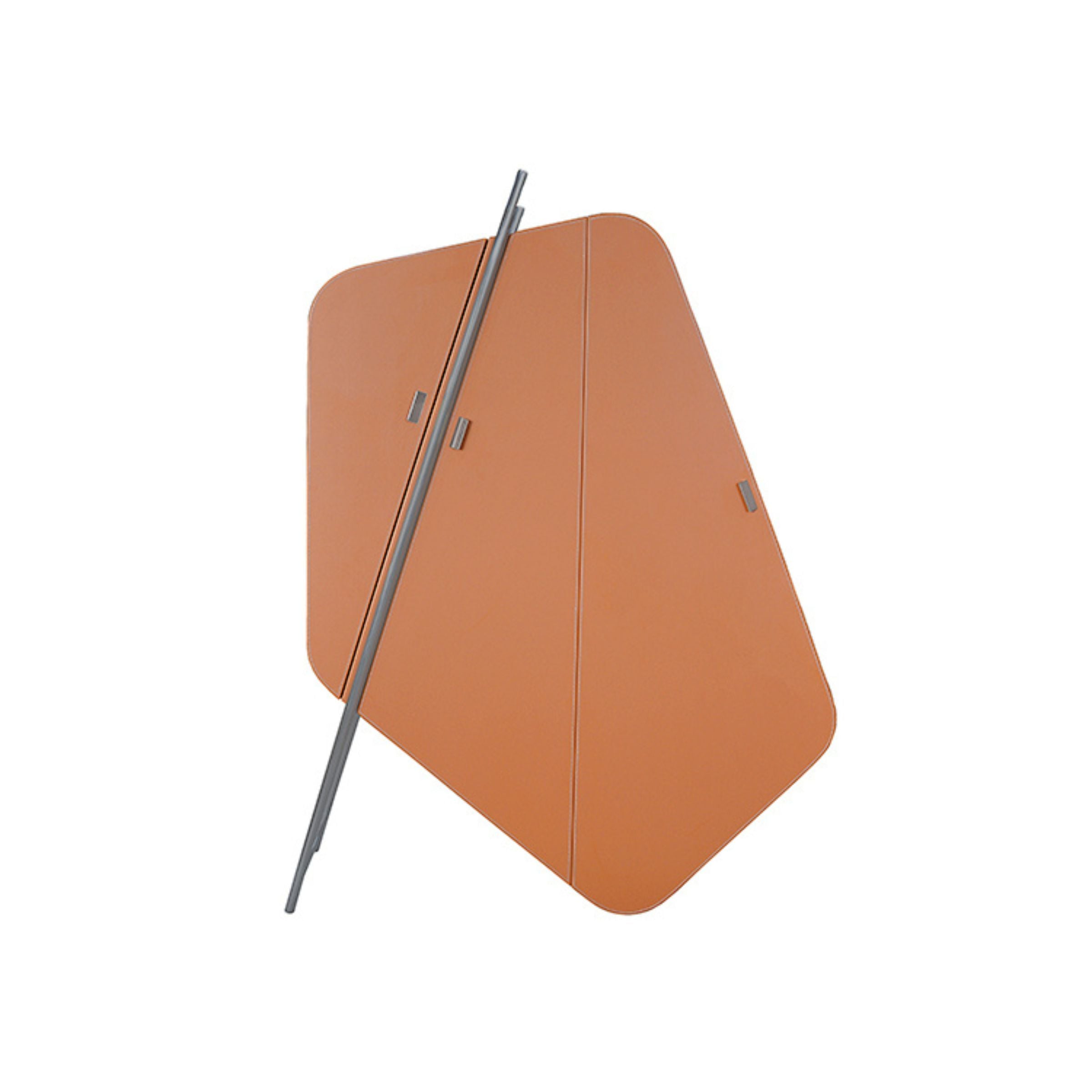 Irragular Shape Highboard / Sideboard Unit Mycroft Orange Saddle Leather and Stainless Steel MLL-T45 - Cabinets - ebarza Furniture UAE | Shop Modern Furniture in Abu Dhabi & Dubai - مفروشات ايبازرا في الامارات | تسوق اثاث عصري وديكورات مميزة في دبي وابوظبي