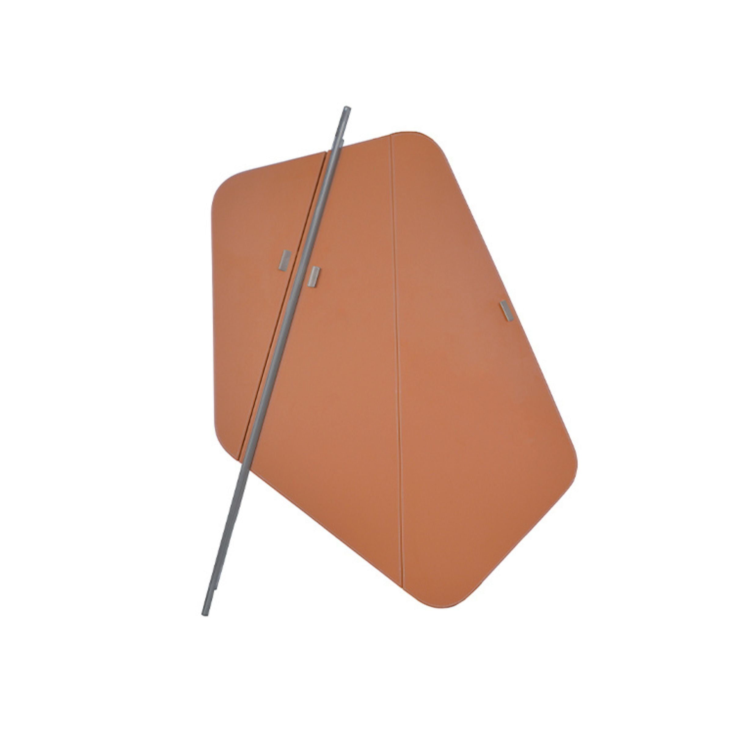 Irragular Shape Highboard / Sideboard Unit Mycroft Orange Saddle Leather and Stainless Steel MLL-T45 - Cabinets - ebarza Furniture UAE | Shop Modern Furniture in Abu Dhabi & Dubai - مفروشات ايبازرا في الامارات | تسوق اثاث عصري وديكورات مميزة في دبي وابوظبي