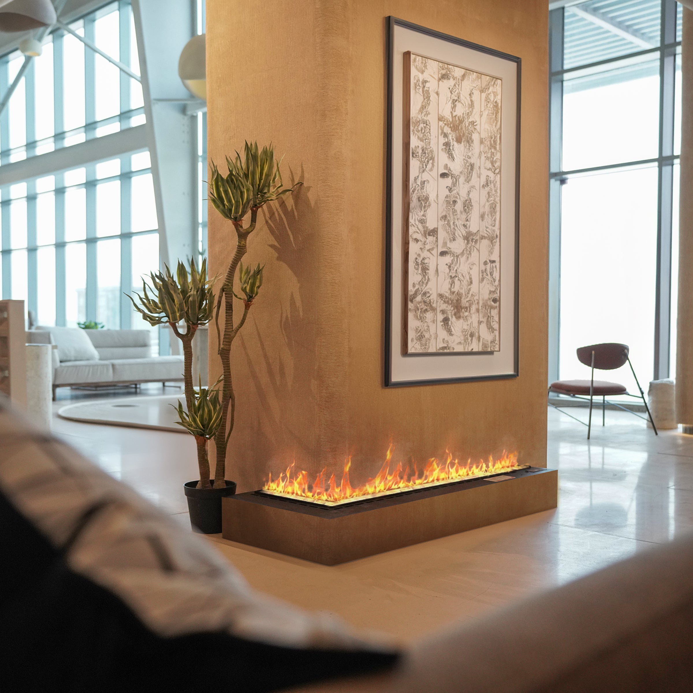 L-shaped smart Water Vapor Electric Fireplace Positive-1500-left-600 - Electric Fireplace - ebarza Furniture UAE | Shop Modern Furniture in Abu Dhabi & Dubai - مفروشات ايبازرا في الامارات | تسوق اثاث عصري وديكورات مميزة في دبي وابوظبي
