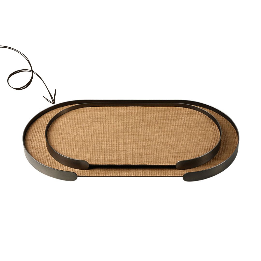 Oval Tray Coffee -A FC-W25002A - Trays - ebarza Furniture UAE | Shop Modern Furniture in Abu Dhabi & Dubai - مفروشات ايبازرا في الامارات | تسوق اثاث عصري وديكورات مميزة في دبي وابوظبي