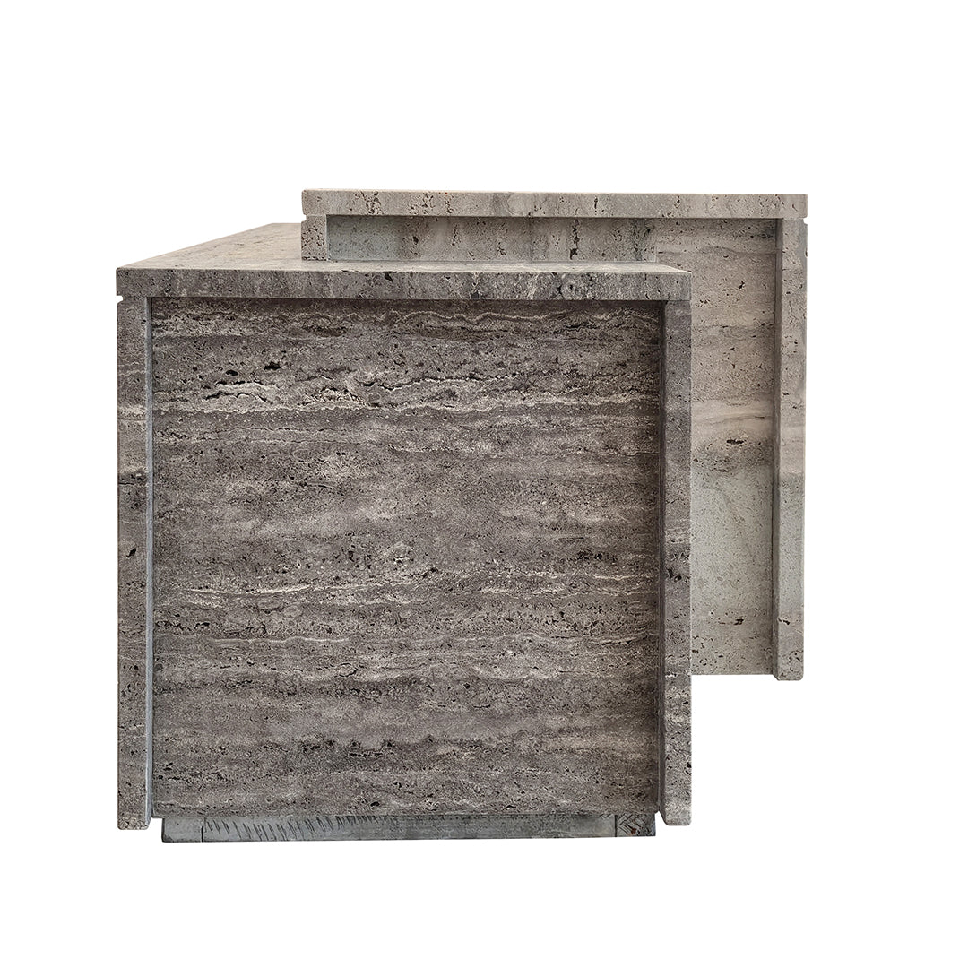 Petra Travertine Console/ Side Board - EB15 - Sideboards - ebarza Furniture UAE | Shop Modern Furniture in Abu Dhabi & Dubai - مفروشات ايبازرا في الامارات | تسوق اثاث عصري وديكورات مميزة في دبي وابوظبي