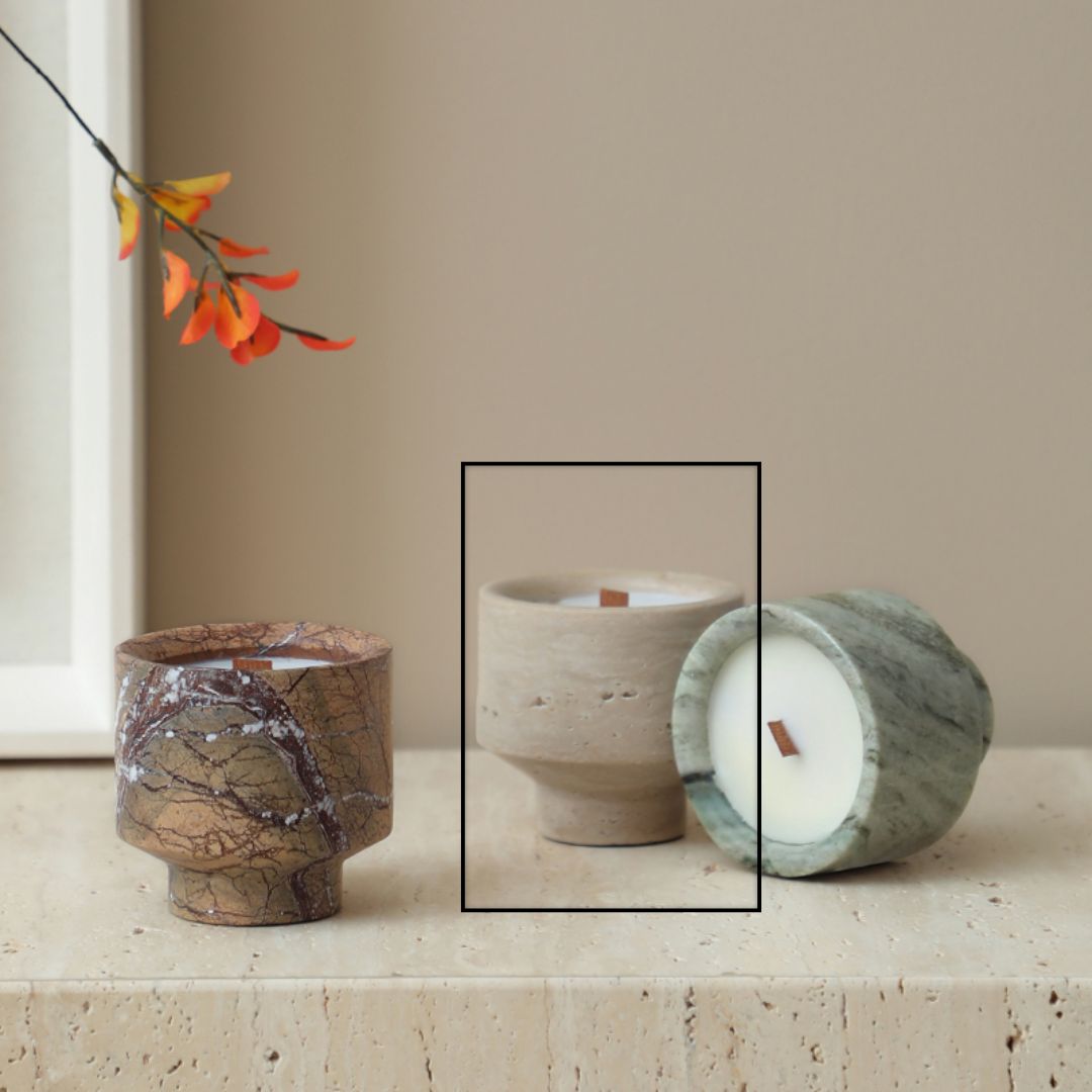 Plateau Natural Stone Candle Cup FF-T25016 - Candles - ebarza Furniture UAE | Shop Modern Furniture in Abu Dhabi & Dubai - مفروشات ايبازرا في الامارات | تسوق اثاث عصري وديكورات مميزة في دبي وابوظبي