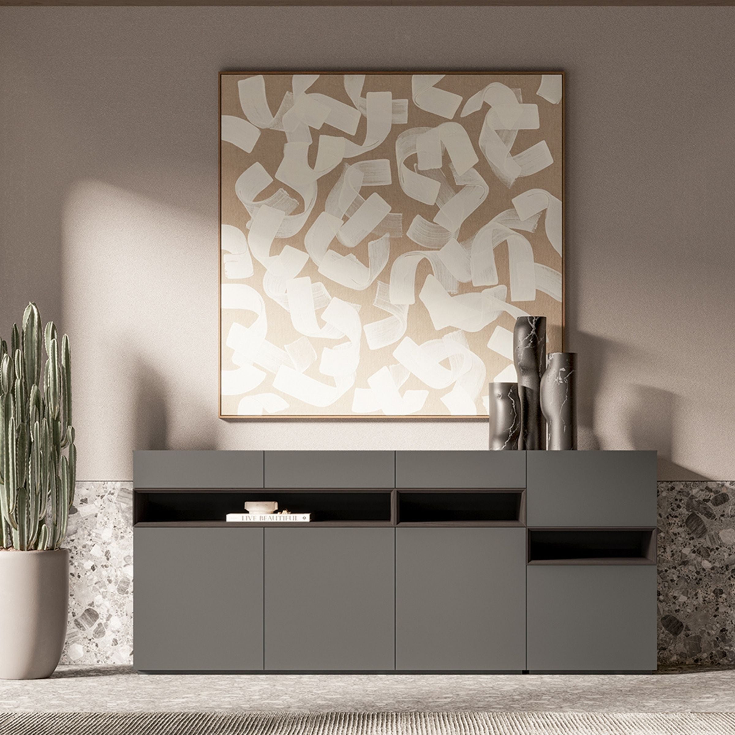 Lipa Sideboard/ Console 3+1 Door YOLPA-SB - Cabinets - ebarza Furniture UAE | Shop Modern Furniture in Abu Dhabi & Dubai - مفروشات ايبازرا في الامارات | تسوق اثاث عصري وديكورات مميزة في دبي وابوظبي