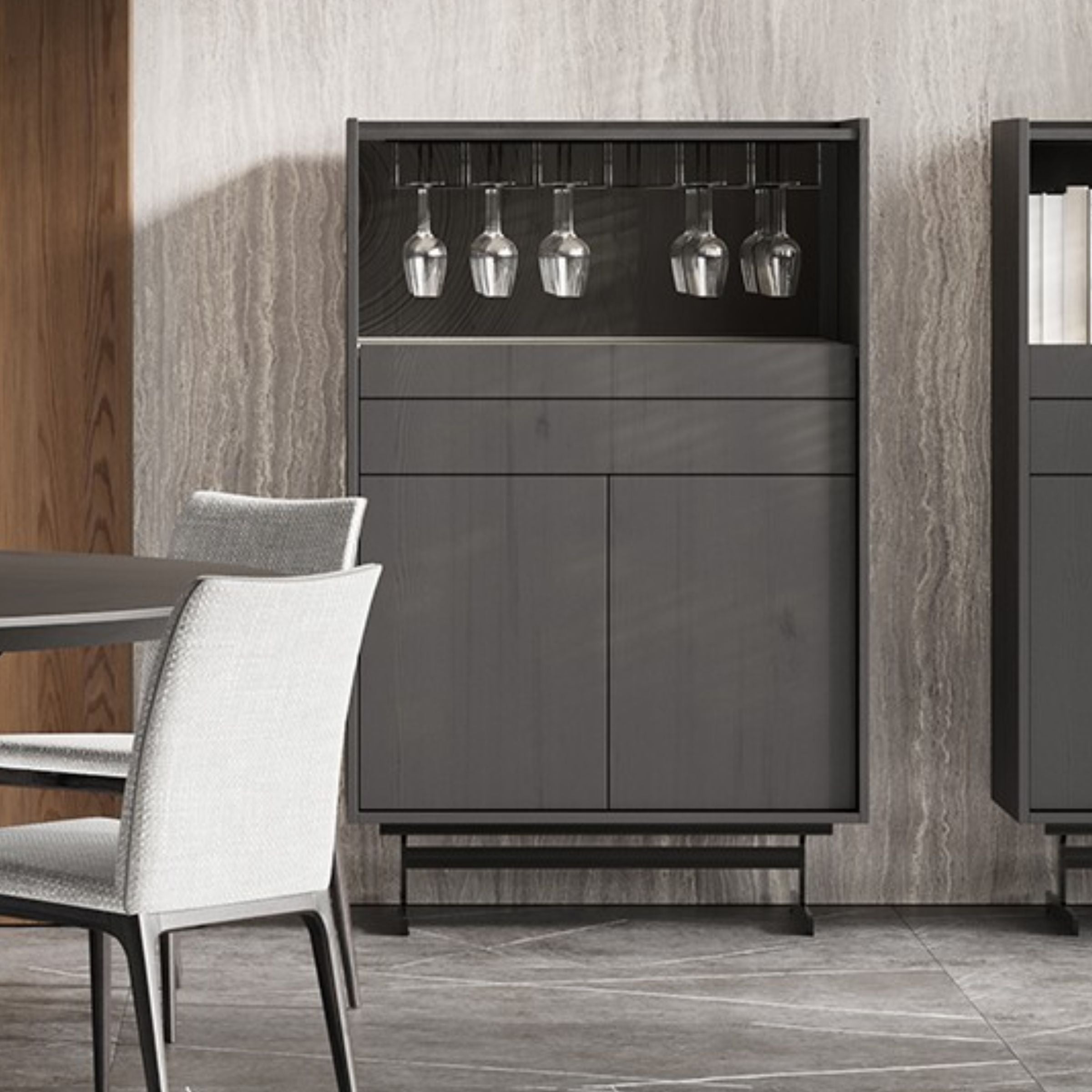 Collect Gray Bar Showcase YLCG-BSC - Cabinets - ebarza Furniture UAE | Shop Modern Furniture in Abu Dhabi & Dubai - مفروشات ايبازرا في الامارات | تسوق اثاث عصري وديكورات مميزة في دبي وابوظبي