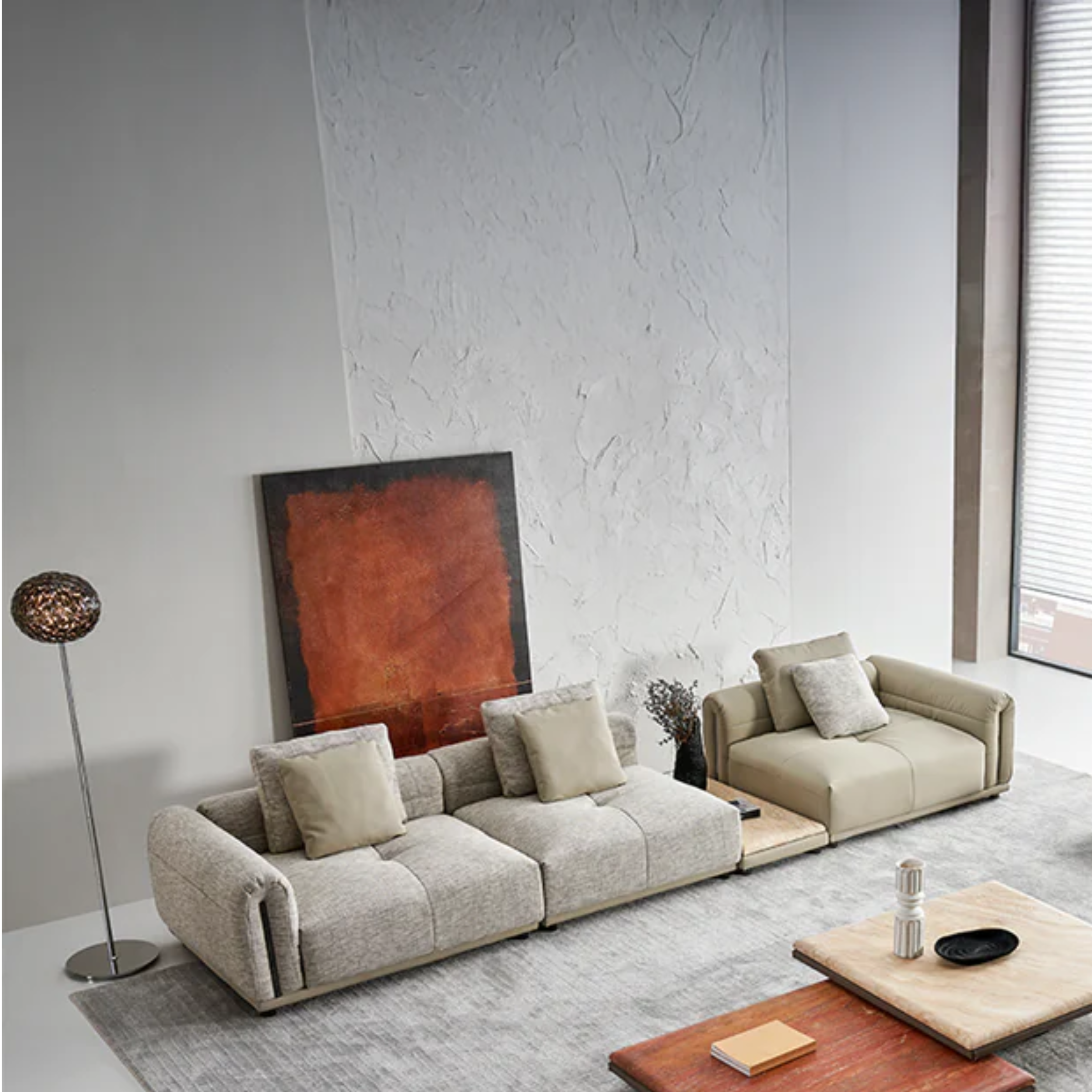 Quadro 4 seater sofa B-SF093-S4 - Sofas - ebarza Furniture UAE | Shop Modern Furniture in Abu Dhabi & Dubai - مفروشات ايبازرا في الامارات | تسوق اثاث عصري وديكورات مميزة في دبي وابوظبي