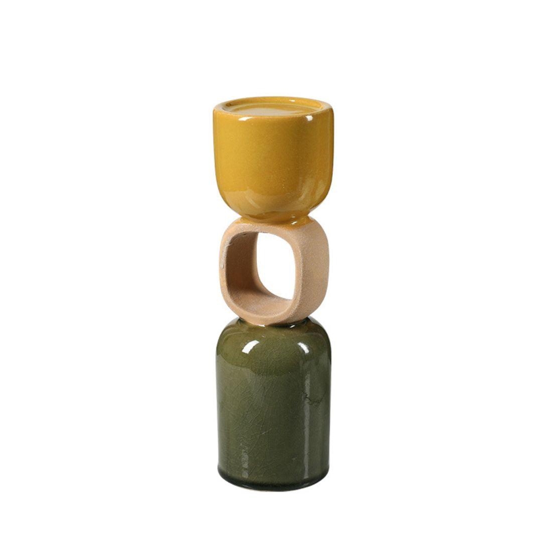 Pre-order 45 Days Delivery Ring Ceramic Candle Holder-A FF-D25090A - Candle Holders - ebarza Furniture UAE | Shop Modern Furniture in Abu Dhabi & Dubai - مفروشات ايبازرا في الامارات | تسوق اثاث عصري وديكورات مميزة في دبي وابوظبي