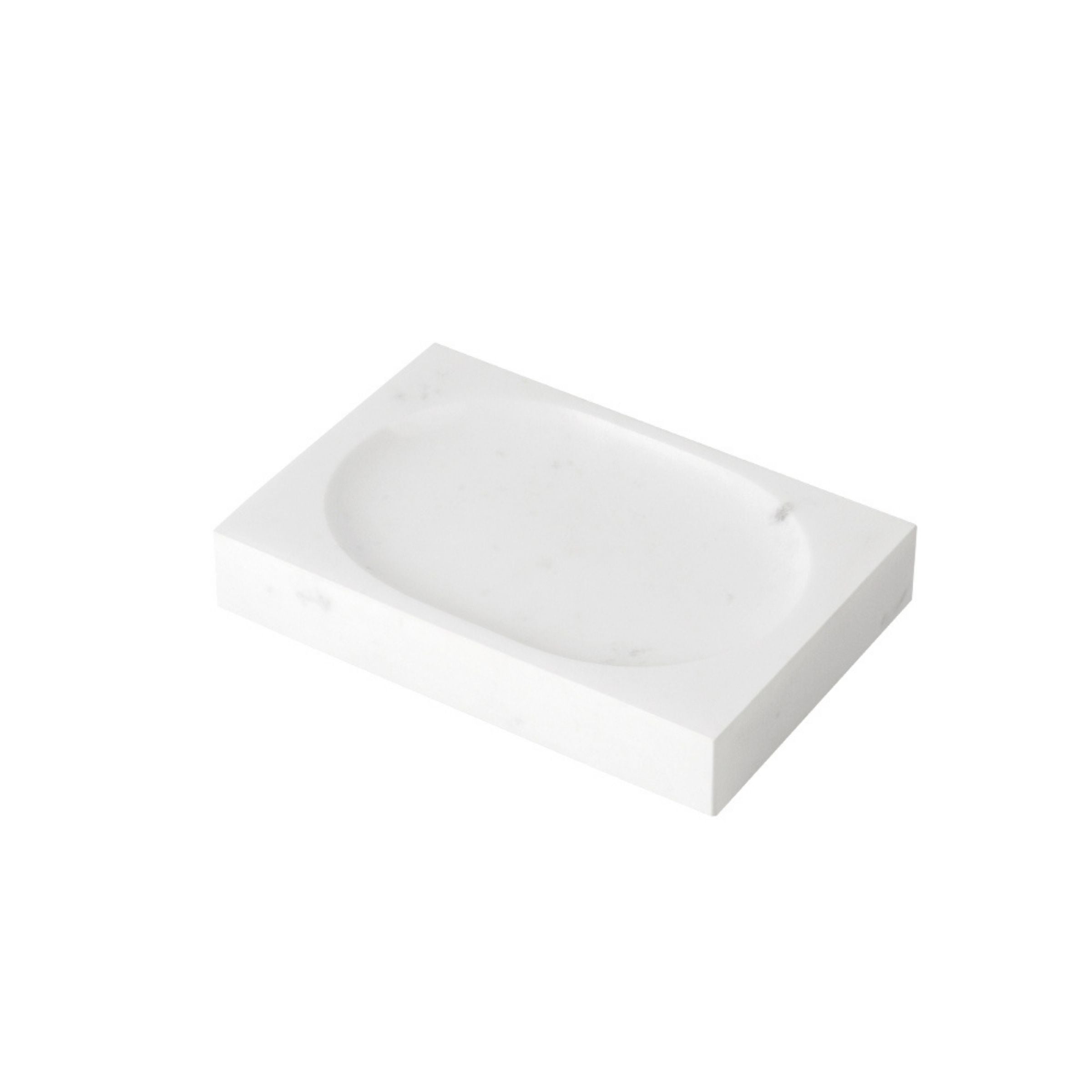 Jazz White Marble Rectangular Soap Dish SBK880-3 - Bathroom Accessories - ebarza Furniture UAE | Shop Modern Furniture in Abu Dhabi & Dubai - مفروشات ايبازرا في الامارات | تسوق اثاث عصري وديكورات مميزة في دبي وابوظبي