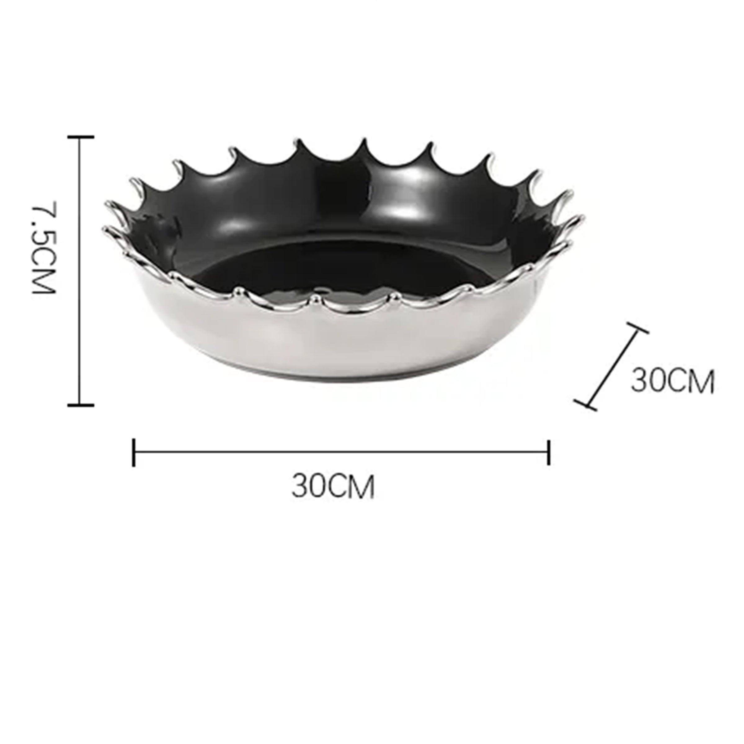 Chrome Look Ceramic Decorative Bowl FD-D22147 - Bowls - ebarza Furniture UAE | Shop Modern Furniture in Abu Dhabi & Dubai - مفروشات ايبازرا في الامارات | تسوق اثاث عصري وديكورات مميزة في دبي وابوظبي