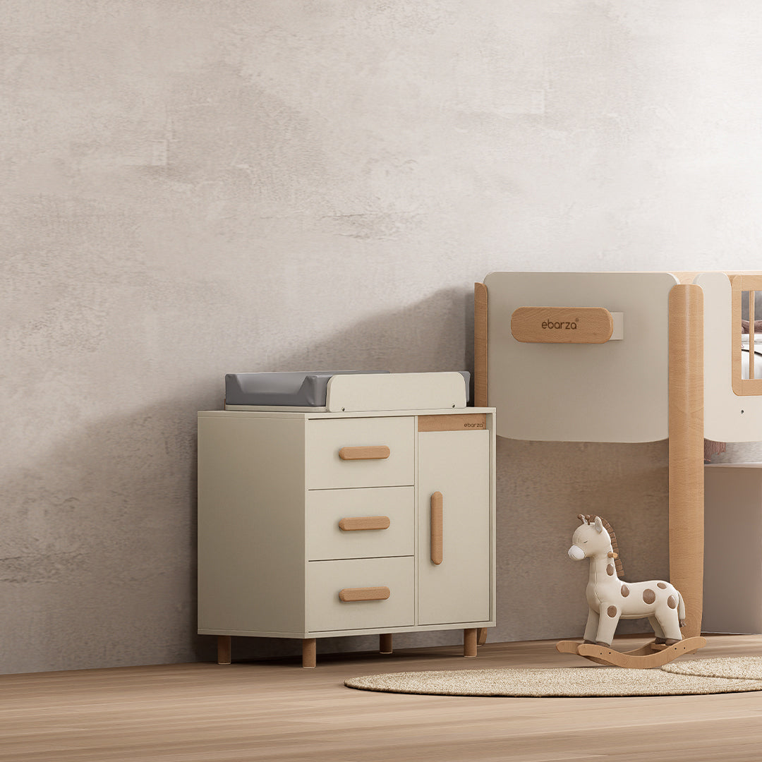 Scandi Baby Diaper Changing Station With Cabinet B-SC3DD/TEBH - B-CT/TE - B-SOLCP425 - Kids - ebarza Furniture UAE | Shop Modern Furniture in Abu Dhabi & Dubai - مفروشات ايبازرا في الامارات | تسوق اثاث عصري وديكورات مميزة في دبي وابوظبي
