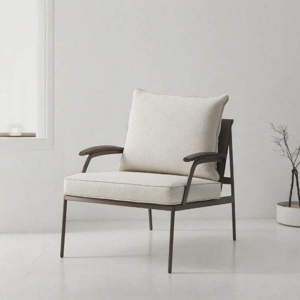 Willow Beige Lounge Chair MLL-A120 - Lounge Chairs - ebarza Furniture UAE | Shop Modern Furniture in Abu Dhabi & Dubai - مفروشات ايبازرا في الامارات | تسوق اثاث عصري وديكورات مميزة في دبي وابوظبي