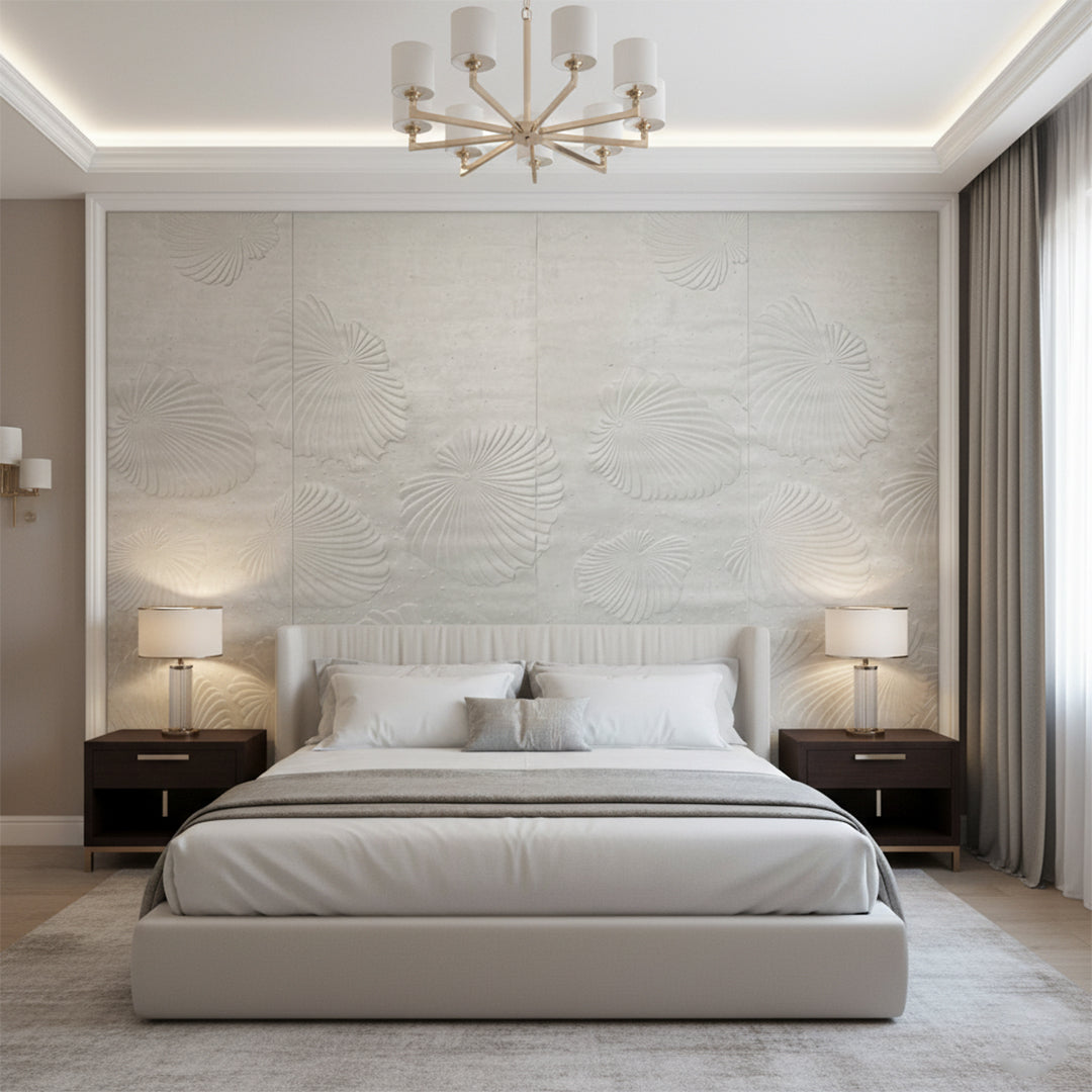 Set of 2 Lunar Bloom Textured Wall Fabric Wallcovering - 3MU-A14A/3MU-A14B - Wallpapers - ebarza Furniture UAE | Shop Modern Furniture in Abu Dhabi & Dubai - مفروشات ايبازرا في الامارات | تسوق اثاث عصري وديكورات مميزة في دبي وابوظبي