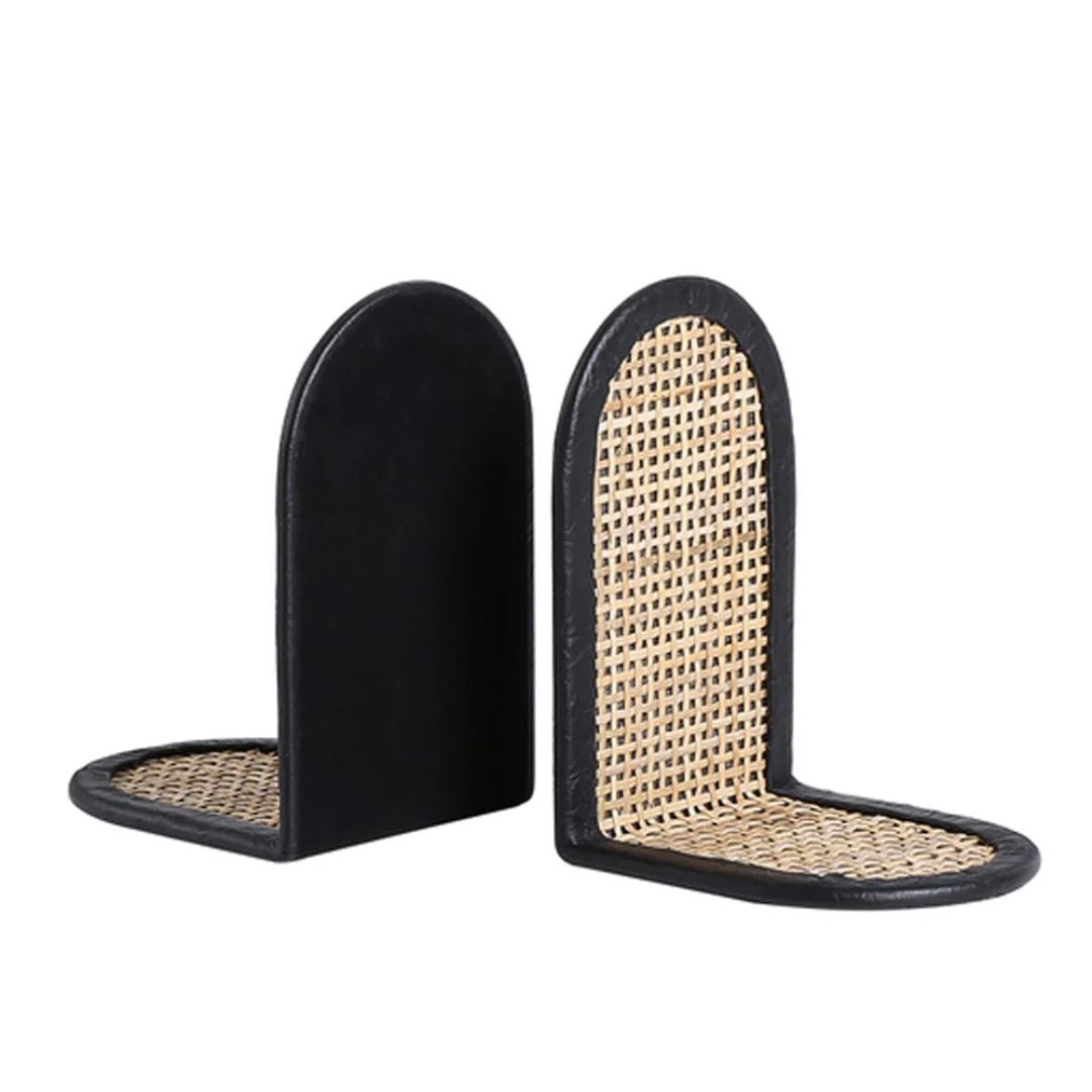 Set of 2 Rattan Bookends FB-PG23004 - Bookends - ebarza Furniture UAE | Shop Modern Furniture in Abu Dhabi & Dubai - مفروشات ايبازرا في الامارات | تسوق اثاث عصري وديكورات مميزة في دبي وابوظبي
