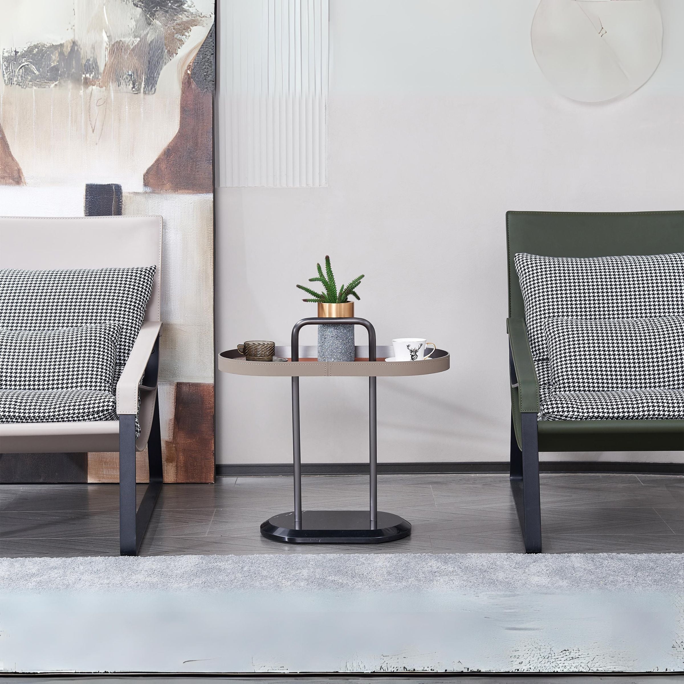 Geometric Round Bistro Side Table MLL-D114 - Side Tables - ebarza Furniture UAE | Shop Modern Furniture in Abu Dhabi & Dubai - مفروشات ايبازرا في الامارات | تسوق اثاث عصري وديكورات مميزة في دبي وابوظبي