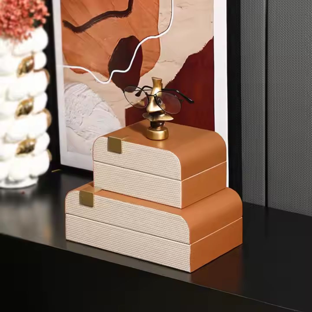 Simple Round Box-A FB-PG24007A - Decorative Boxes - ebarza Furniture UAE | Shop Modern Furniture in Abu Dhabi & Dubai - مفروشات ايبازرا في الامارات | تسوق اثاث عصري وديكورات مميزة في دبي وابوظبي