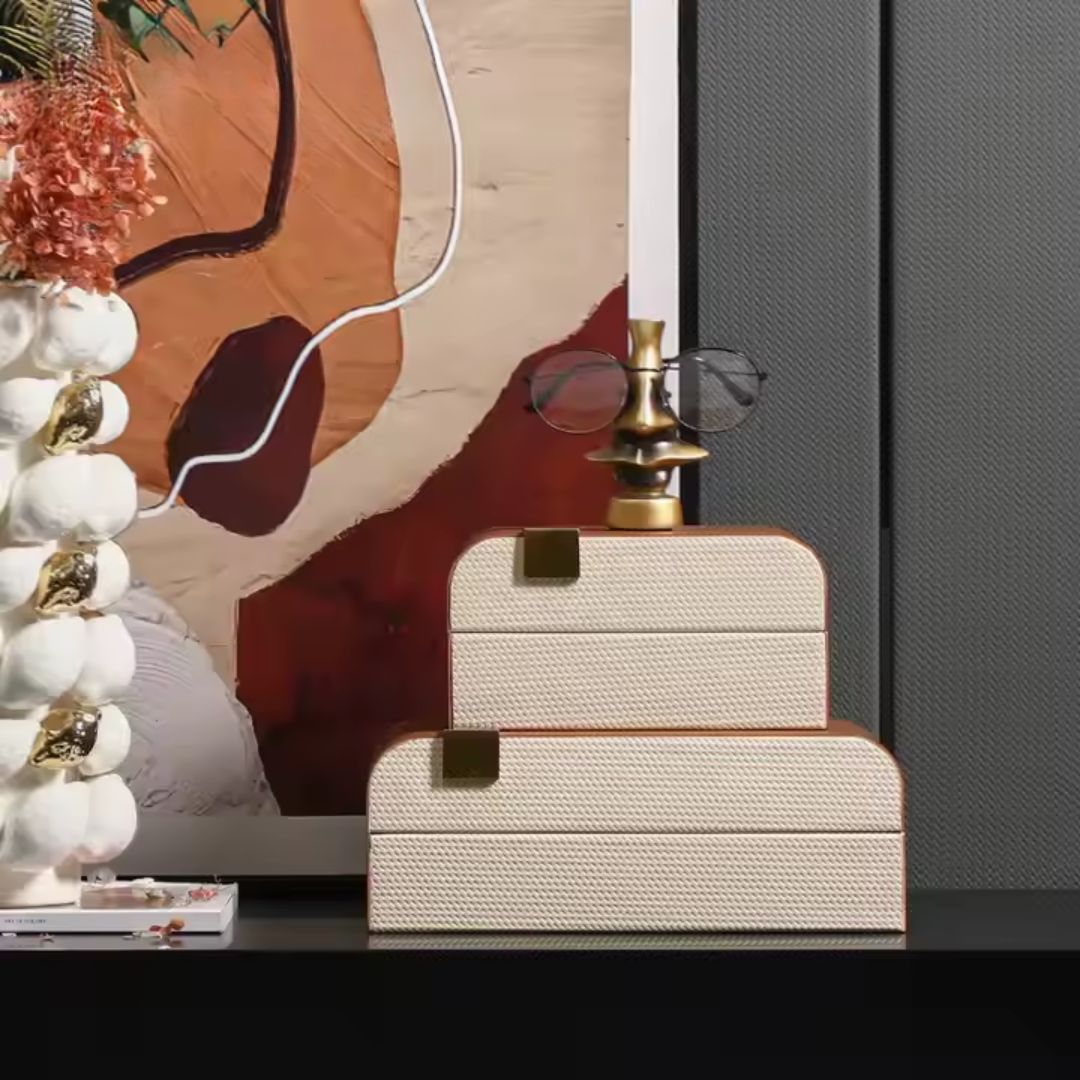 Simple Round Box-A FB-PG24007A - Decorative Boxes - ebarza Furniture UAE | Shop Modern Furniture in Abu Dhabi & Dubai - مفروشات ايبازرا في الامارات | تسوق اثاث عصري وديكورات مميزة في دبي وابوظبي