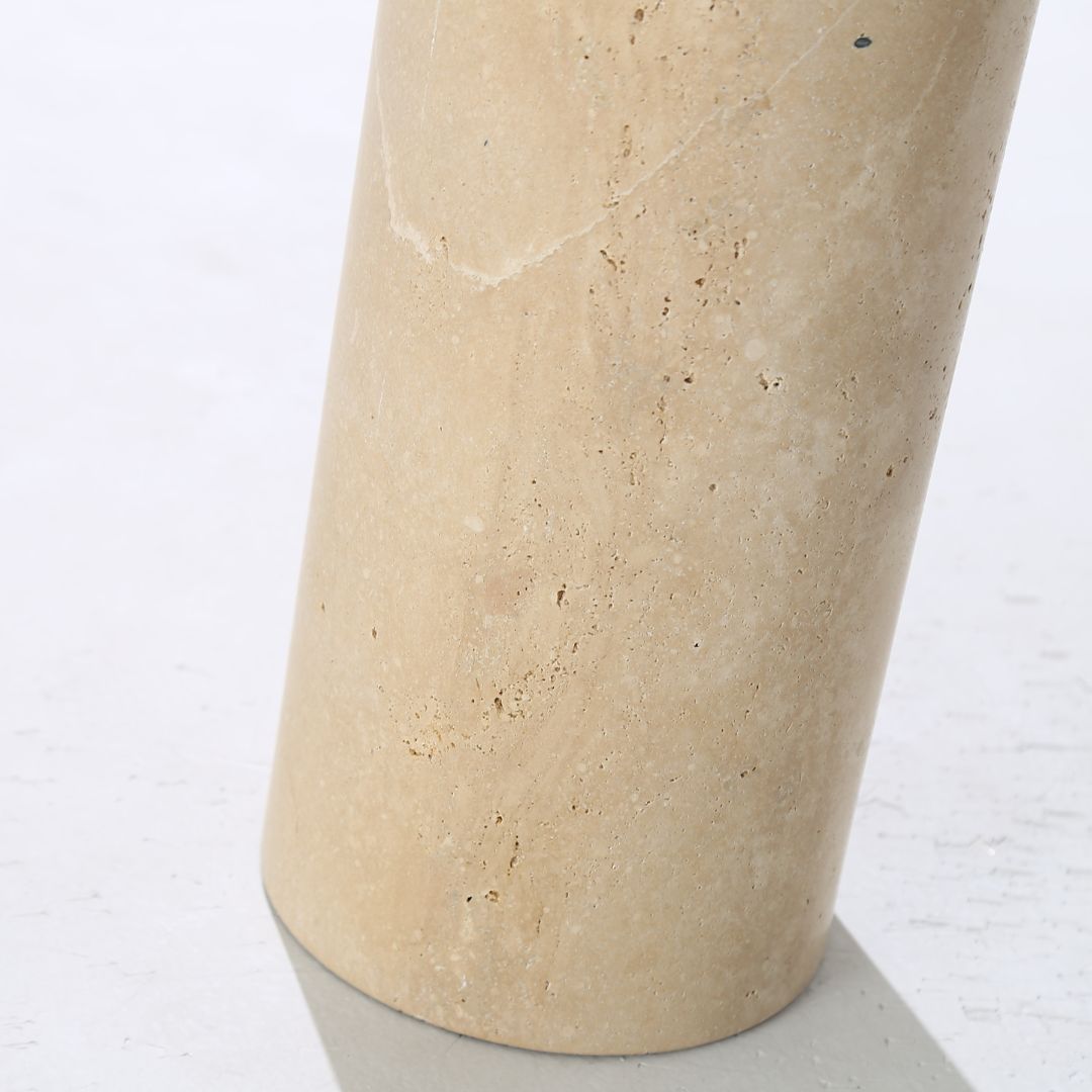 Solid Travatine Side Table ST8699-32-NEW - Side Tables - ebarza Furniture UAE | Shop Modern Furniture in Abu Dhabi & Dubai - مفروشات ايبازرا في الامارات | تسوق اثاث عصري وديكورات مميزة في دبي وابوظبي