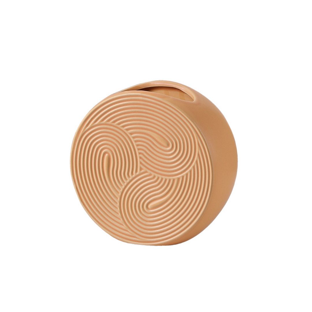 Spiral Pattern Ceramic Vase -D FD-D24102 - Vases - ebarza Furniture UAE | Shop Modern Furniture in Abu Dhabi & Dubai - مفروشات ايبازرا في الامارات | تسوق اثاث عصري وديكورات مميزة في دبي وابوظبي