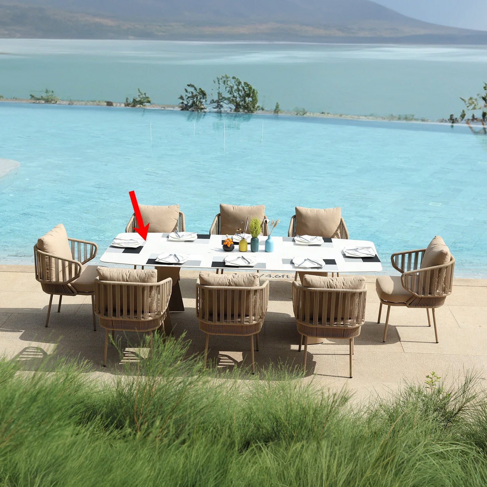 Embrace Rectangular Outdoor Dining Table MYX-DT1020 - Outdoor Tables - ebarza Furniture UAE | Shop Modern Furniture in Abu Dhabi & Dubai - مفروشات ايبازرا في الامارات | تسوق اثاث عصري وديكورات مميزة في دبي وابوظبي