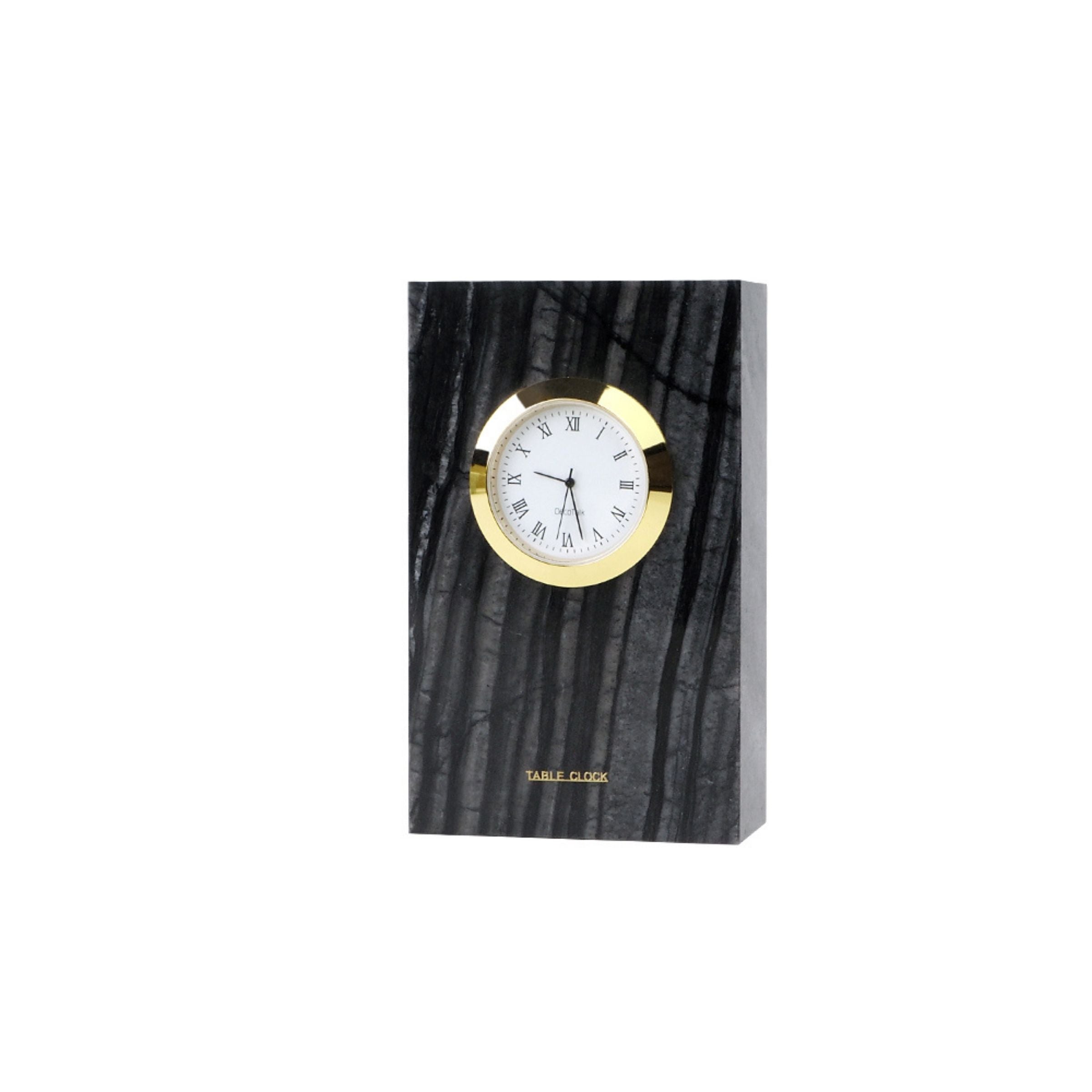 Ancient Wood Grain Marble Small Table Clock TCA891 - Clocks - ebarza Furniture UAE | Shop Modern Furniture in Abu Dhabi & Dubai - مفروشات ايبازرا في الامارات | تسوق اثاث عصري وديكورات مميزة في دبي وابوظبي