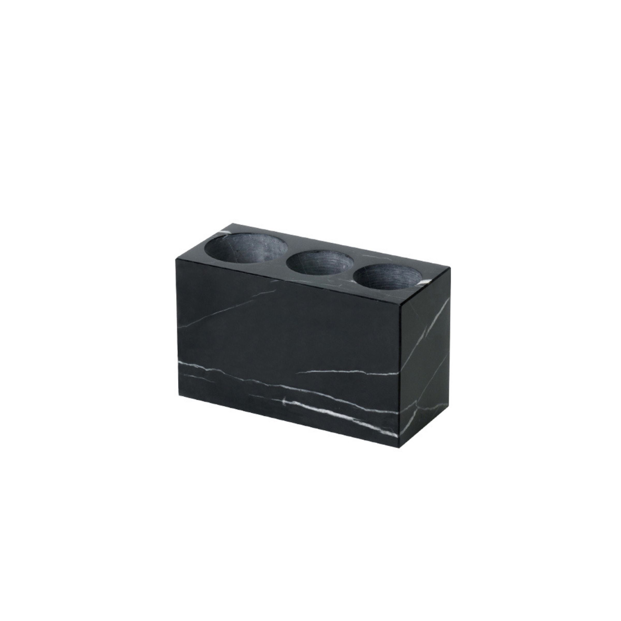 Marquina Black And White Checkered Marble Toothbrush Holder THE890 - Bathroom Accessories - ebarza Furniture UAE | Shop Modern Furniture in Abu Dhabi & Dubai - مفروشات ايبازرا في الامارات | تسوق اثاث عصري وديكورات مميزة في دبي وابوظبي