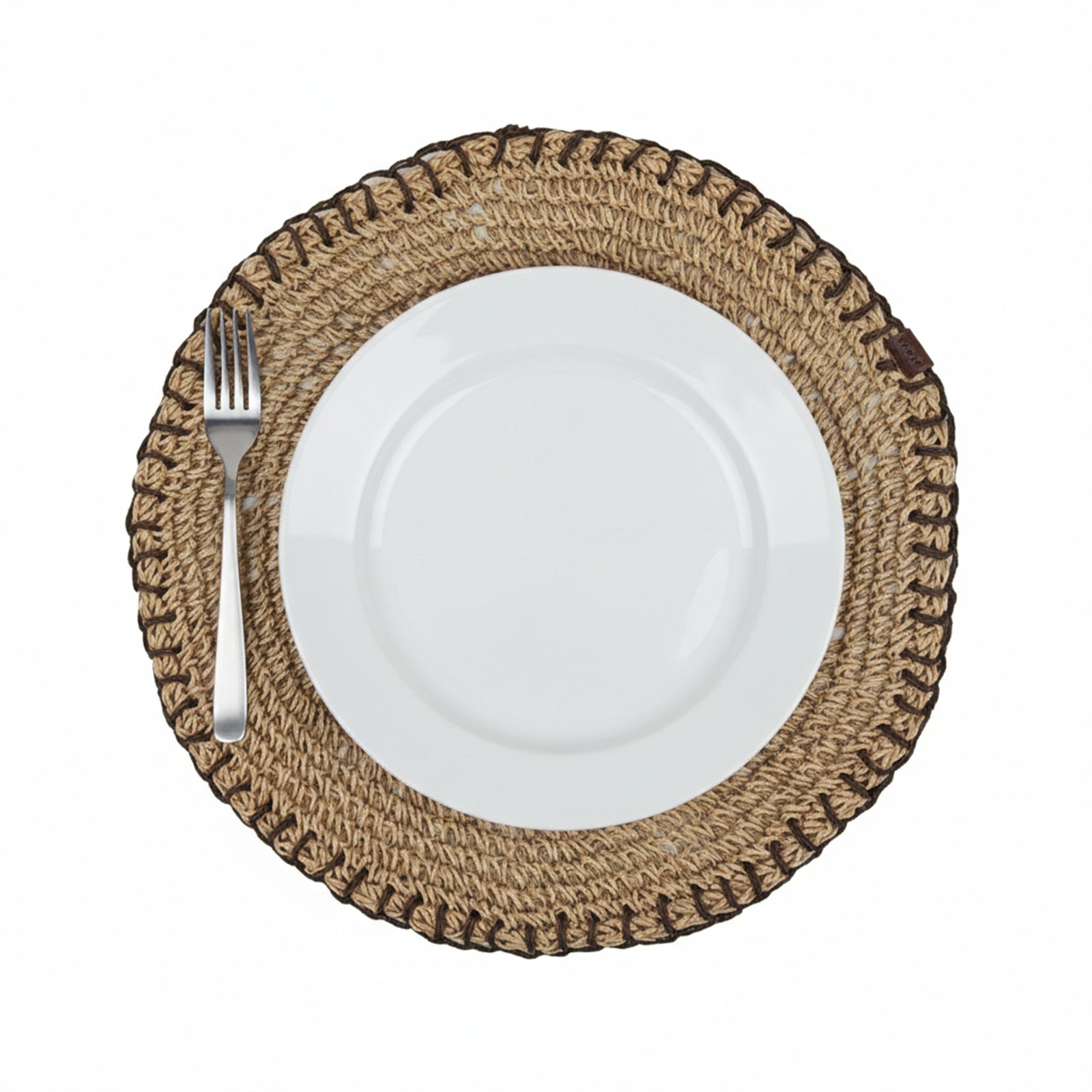Tabloft Paper Crochet Placemat - Brown - KXYO-2312/BBrown - Placemats - ebarza Furniture UAE | Shop Modern Furniture in Abu Dhabi & Dubai - مفروشات ايبازرا في الامارات | تسوق اثاث عصري وديكورات مميزة في دبي وابوظبي