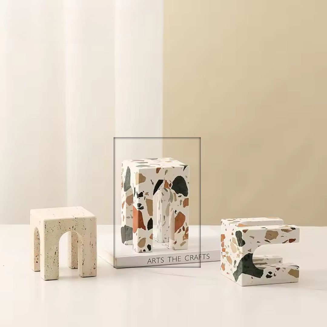 Terrazzo Arch Pillar Décor - Large FB-T2211A - Home Decor Figurines - ebarza Furniture UAE | Shop Modern Furniture in Abu Dhabi & Dubai - مفروشات ايبازرا في الامارات | تسوق اثاث عصري وديكورات مميزة في دبي وابوظبي