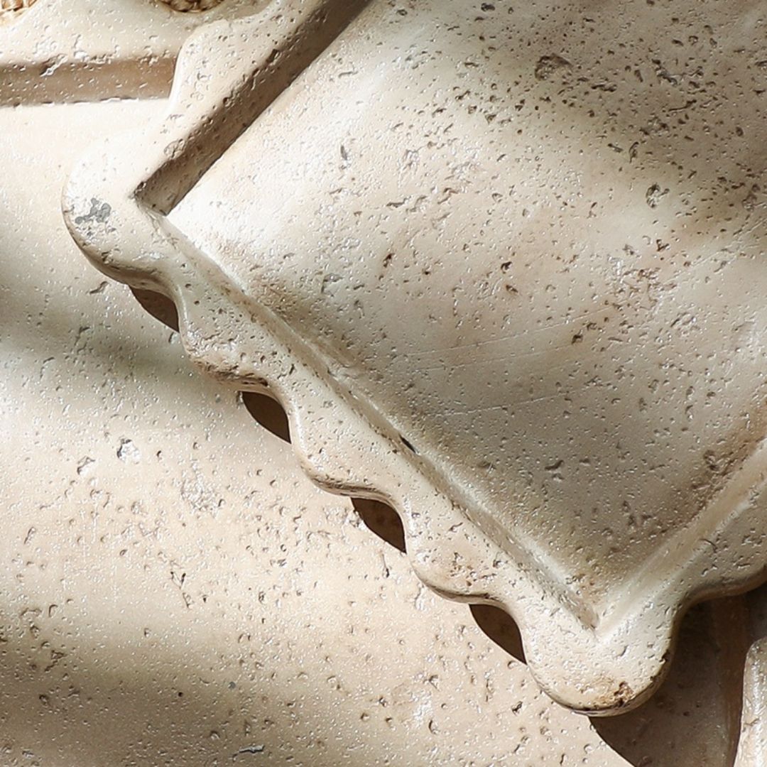 Travertine Curved Edge Plate-B FF-SN24015B - Trays - ebarza Furniture UAE | Shop Modern Furniture in Abu Dhabi & Dubai - مفروشات ايبازرا في الامارات | تسوق اثاث عصري وديكورات مميزة في دبي وابوظبي