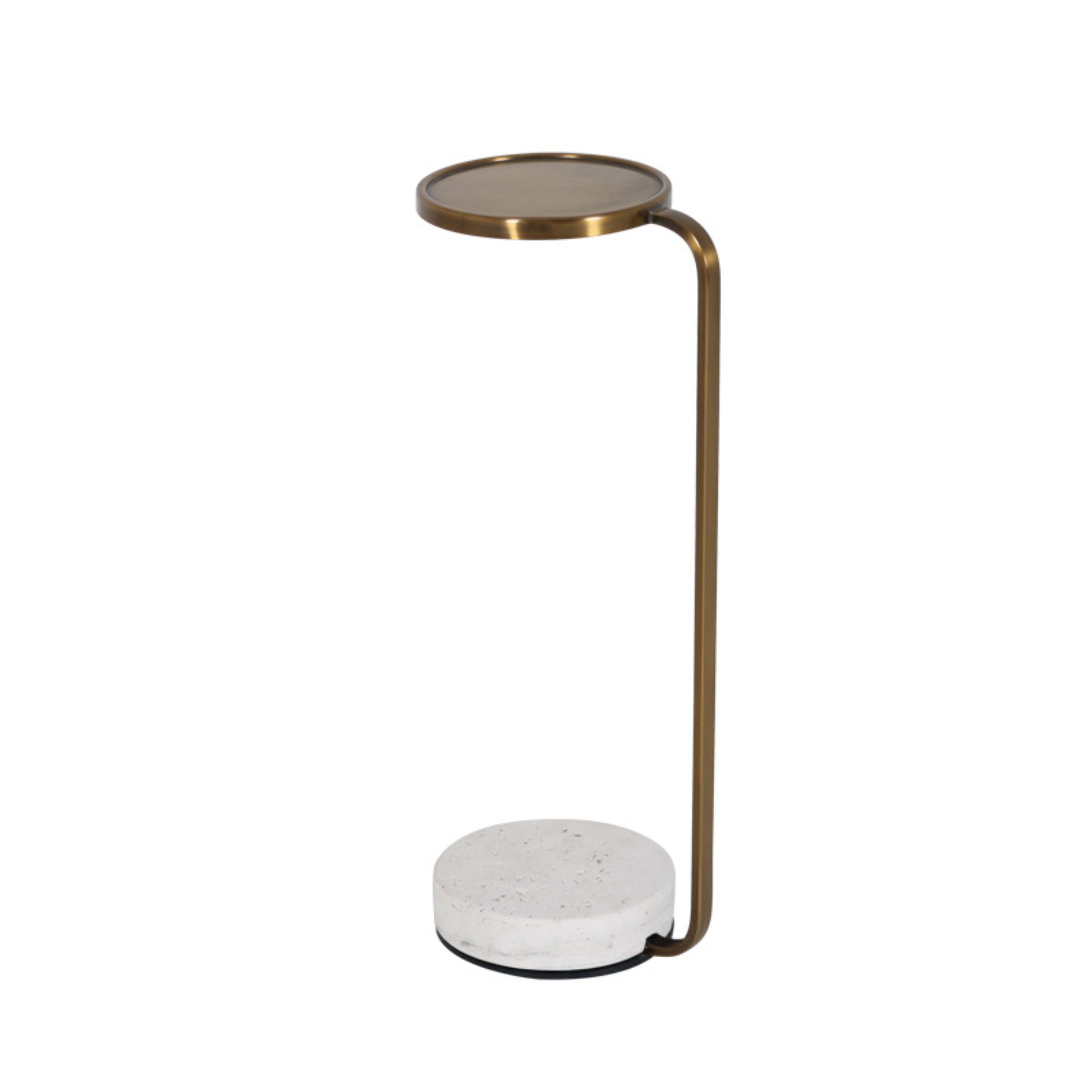Travertine and Gold metal in Copper Side Table BP4916-TRA - Side Tables - ebarza Furniture UAE | Shop Modern Furniture in Abu Dhabi & Dubai - مفروشات ايبازرا في الامارات | تسوق اثاث عصري وديكورات مميزة في دبي وابوظبي