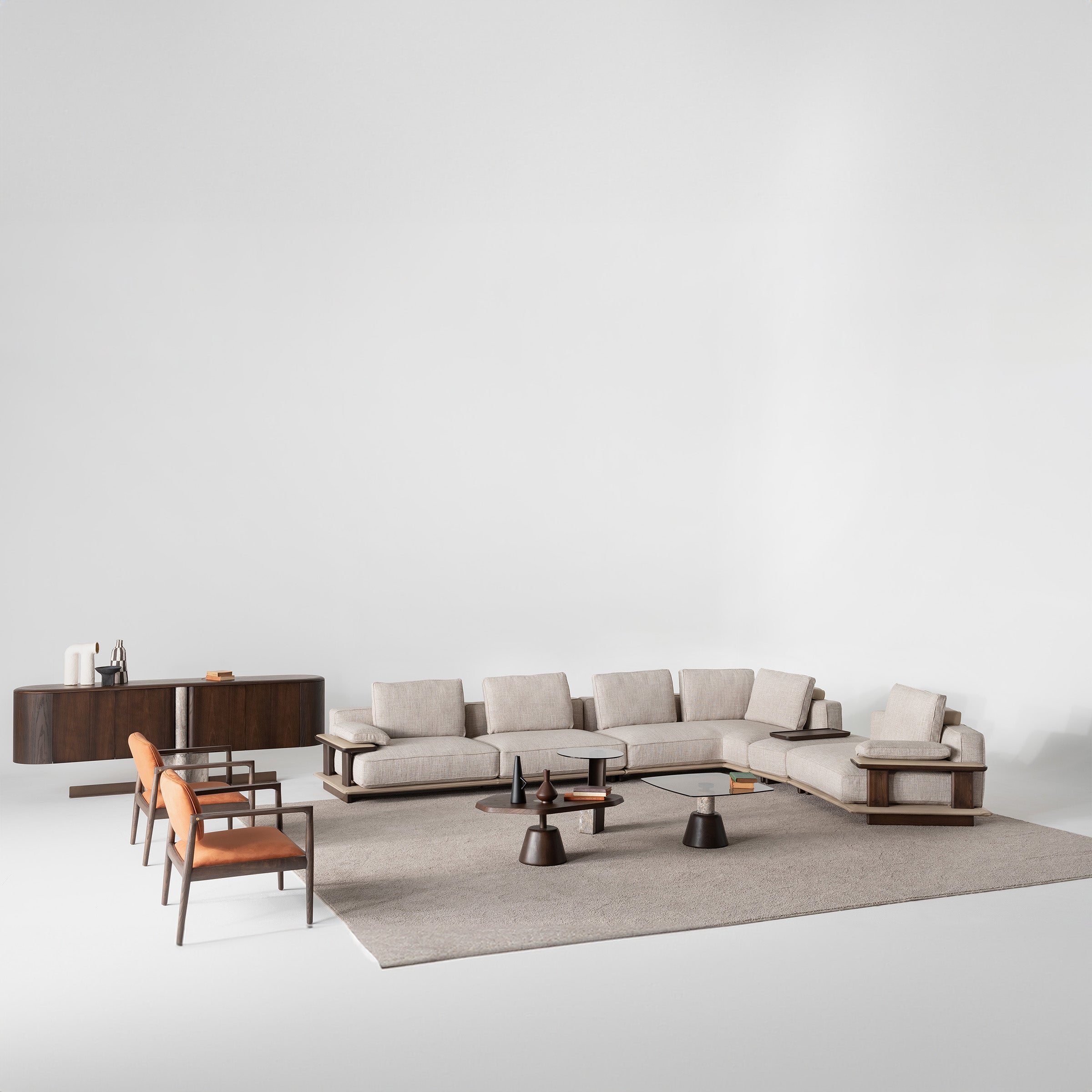 Odeon C Module With Right Arm 160cm for Odeon Sofa OD-C-M001 - Sofas - ebarza Furniture UAE | Shop Modern Furniture in Abu Dhabi & Dubai - مفروشات ايبازرا في الامارات | تسوق اثاث عصري وديكورات مميزة في دبي وابوظبي