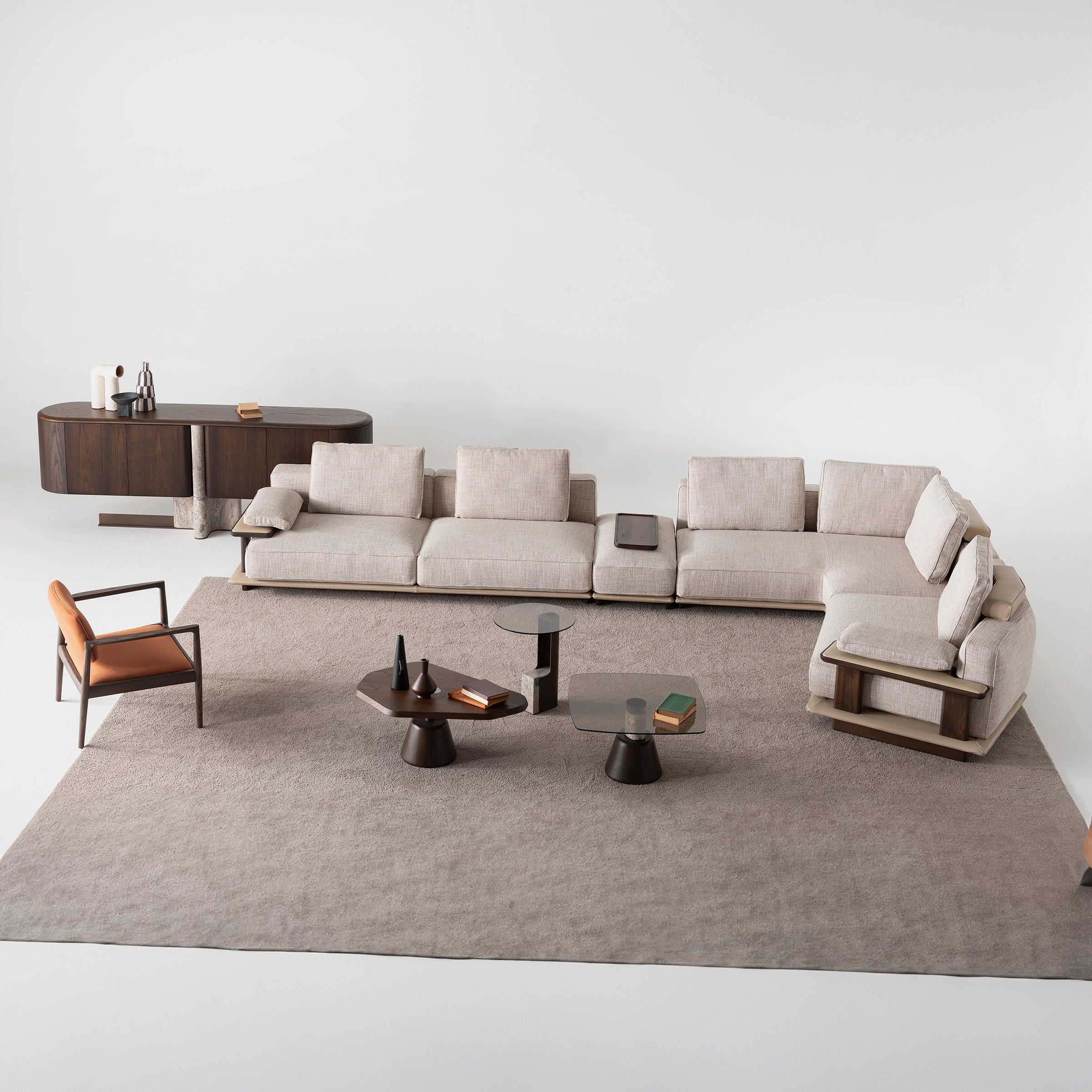 Odeon C Module With Right Arm 160cm for Odeon Sofa OD-C-M001 - Sofas - ebarza Furniture UAE | Shop Modern Furniture in Abu Dhabi & Dubai - مفروشات ايبازرا في الامارات | تسوق اثاث عصري وديكورات مميزة في دبي وابوظبي