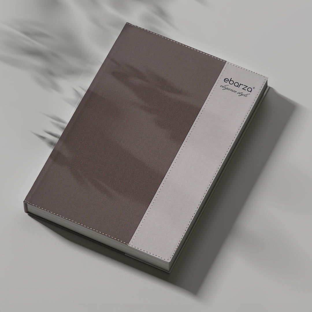 Ebarza Elegance Style Logo Diary/Book 17*23 - Brown/beige - Decorative Books & Magazines - ebarza Furniture UAE | Shop Modern Furniture in Abu Dhabi & Dubai - مفروشات ايبازرا في الامارات | تسوق اثاث عصري وديكورات مميزة في دبي وابوظبي