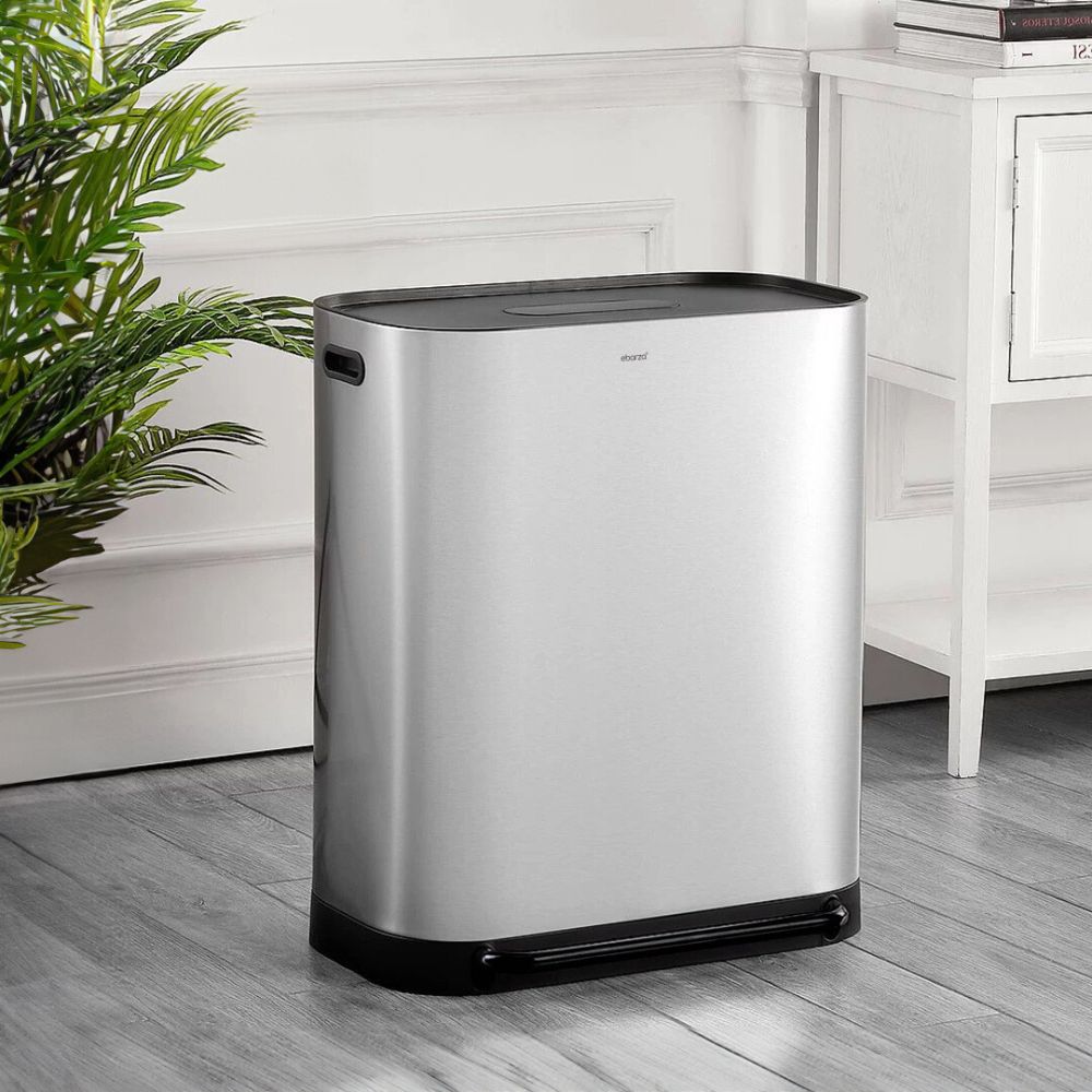 Dual Compartments With Soft Close Recycle Bin - 11020P-60L(2*30L) - Bathroom Accessories - ebarza Furniture UAE | Shop Modern Furniture in Abu Dhabi & Dubai - مفروشات ايبازرا في الامارات | تسوق اثاث عصري وديكورات مميزة في دبي وابوظبي