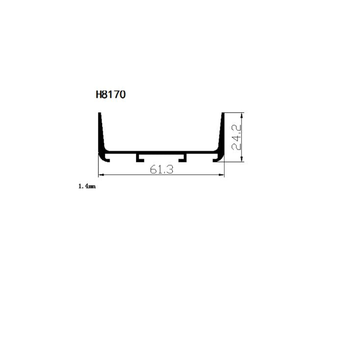 ALUMINUM PROFILE H8170 - wall-panels-profiles - ebarza Furniture UAE | Shop Modern Furniture in Abu Dhabi & Dubai - مفروشات ايبازرا في الامارات | تسوق اثاث عصري وديكورات مميزة في دبي وابوظبي