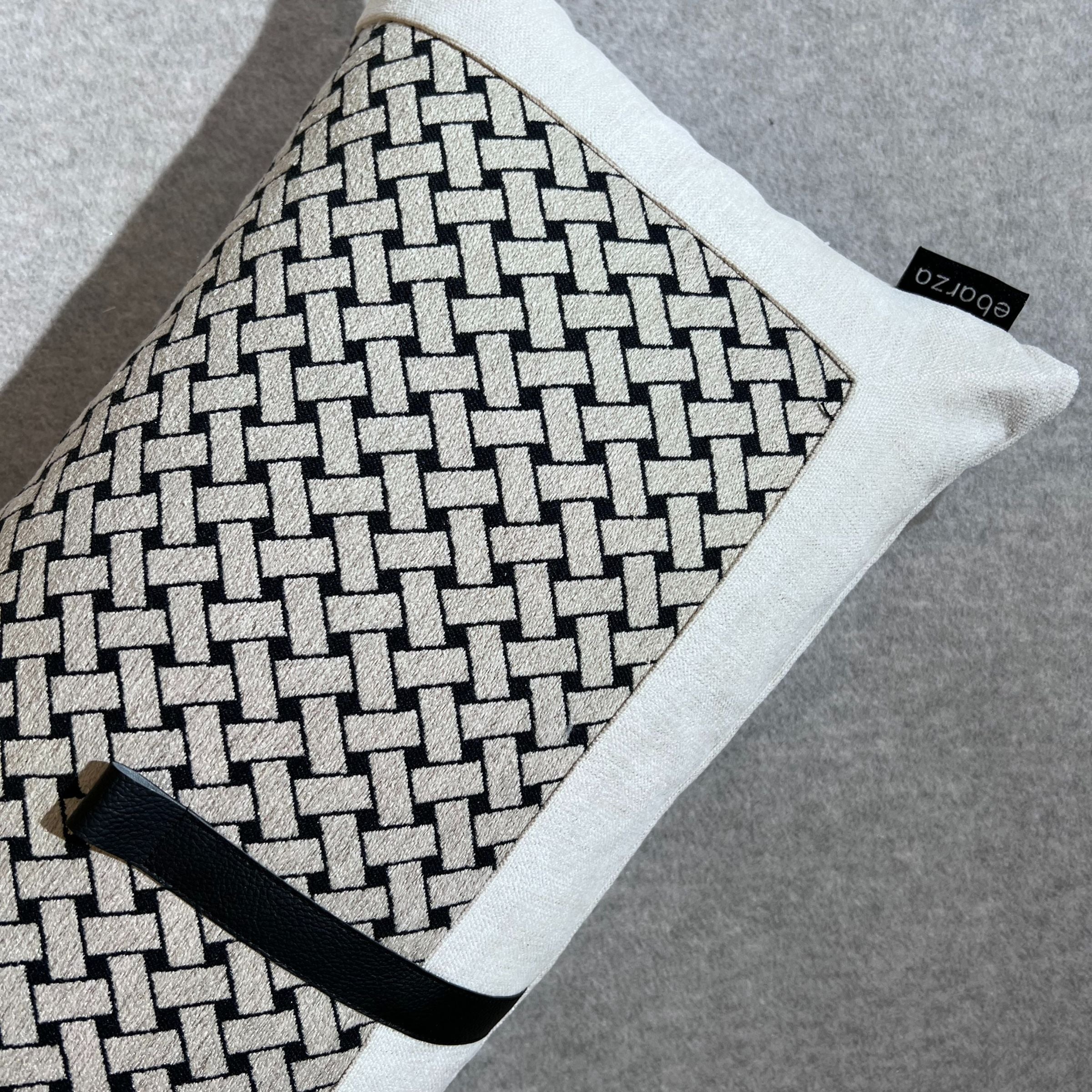 30*60 Lampard Patchwork Cushion - ECC096 - Cushions - ebarza Furniture UAE | Shop Modern Furniture in Abu Dhabi & Dubai - مفروشات ايبازرا في الامارات | تسوق اثاث عصري وديكورات مميزة في دبي وابوظبي