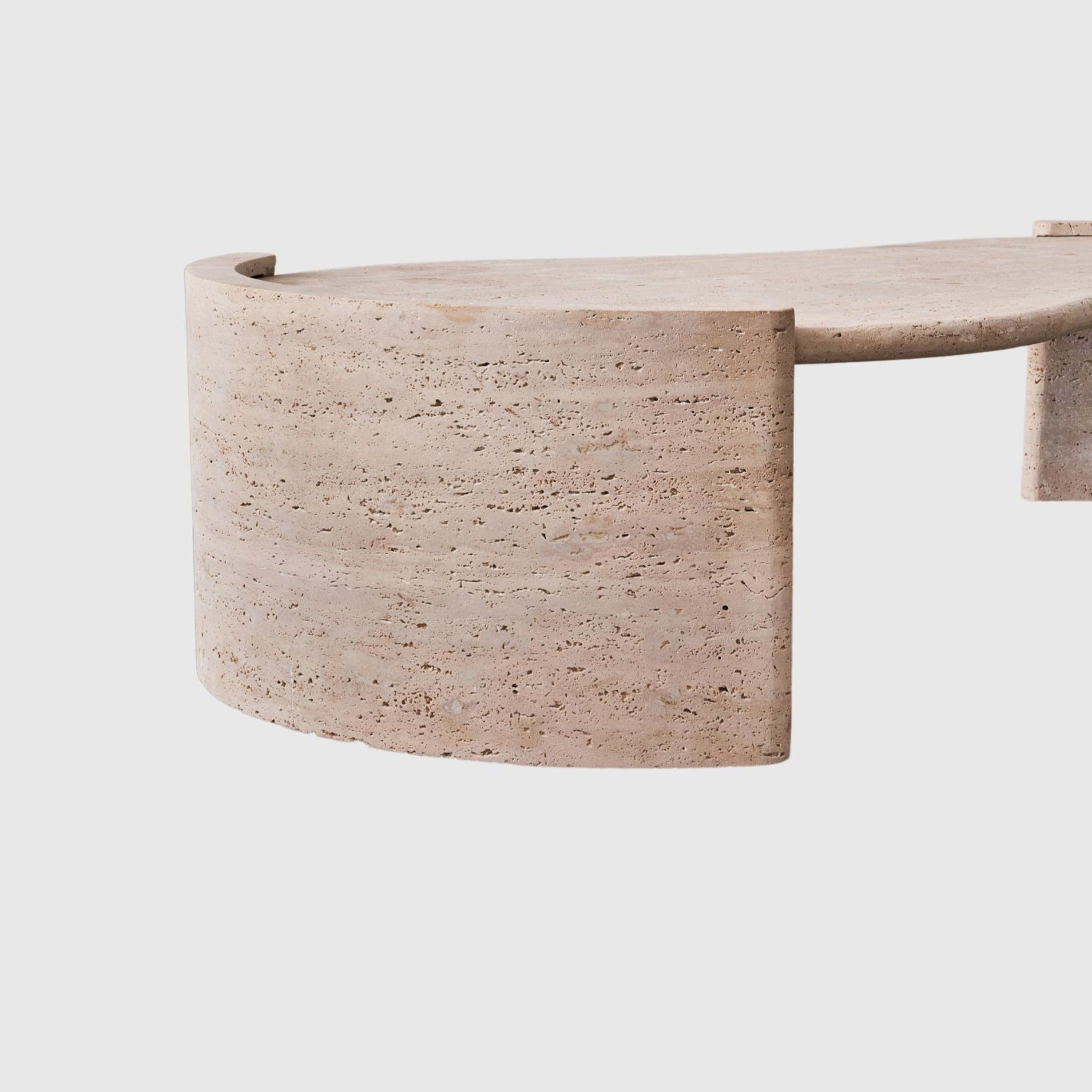 Natural Travertine Coffee Table JA008-B - Coffee Tables - ebarza Furniture UAE | Shop Modern Furniture in Abu Dhabi & Dubai - مفروشات ايبازرا في الامارات | تسوق اثاث عصري وديكورات مميزة في دبي وابوظبي