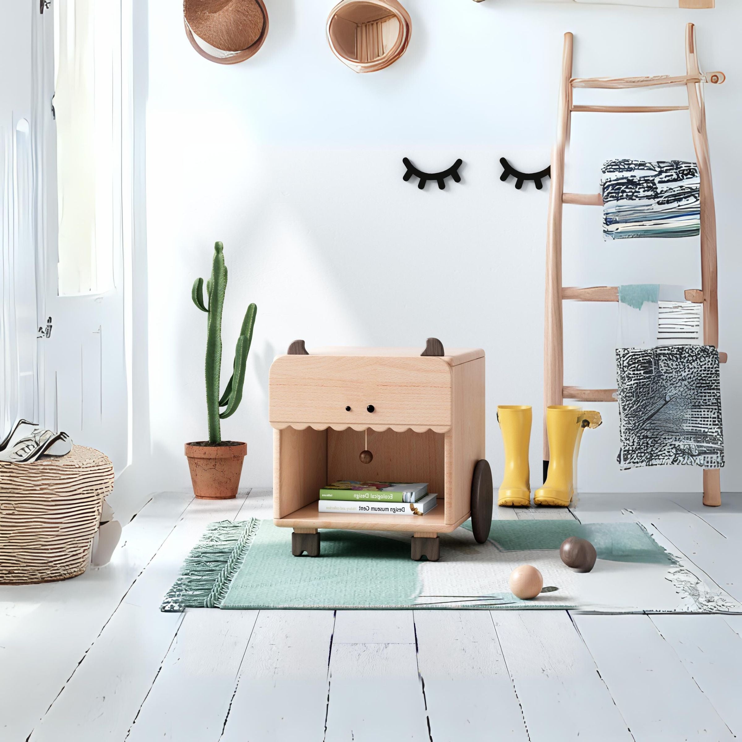 KIDS KAWAII STORAGE CABINET E1901M - Kids Shelves - ebarza Furniture UAE | Shop Modern Furniture in Abu Dhabi & Dubai - مفروشات ايبازرا في الامارات | تسوق اثاث عصري وديكورات مميزة في دبي وابوظبي