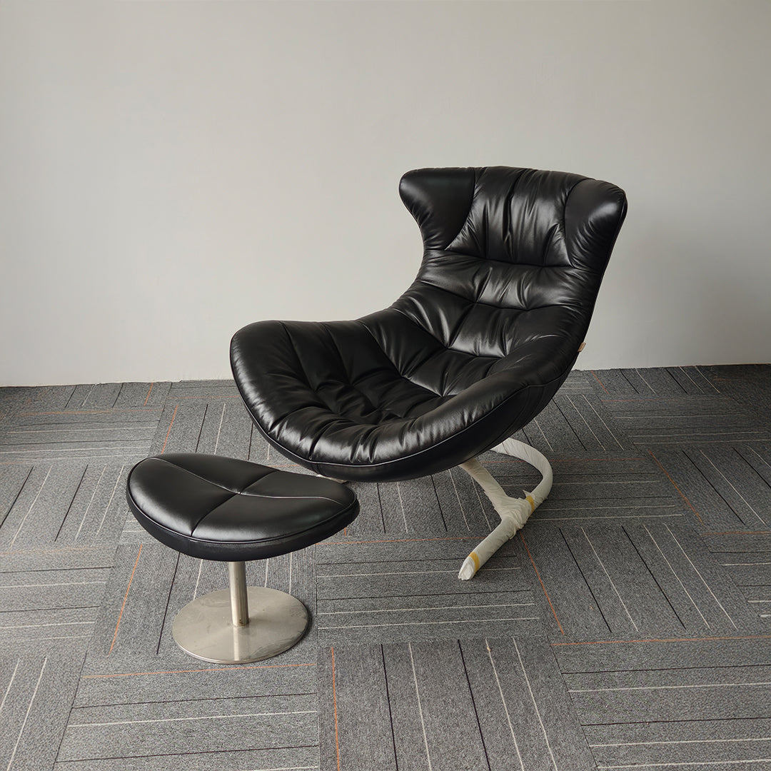 Vexel Lounge Chair with Ottoman F-2028A - Lounge Chairs - ebarza Furniture UAE | Shop Modern Furniture in Abu Dhabi & Dubai - مفروشات ايبازرا في الامارات | تسوق اثاث عصري وديكورات مميزة في دبي وابوظبي