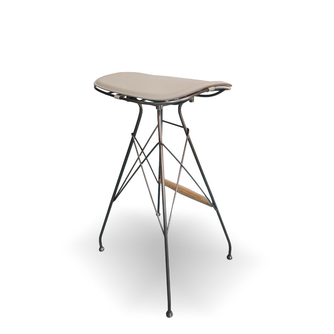 AS IS - Saddle Leather Bar Stool PS-B162 - DISPLAY ITEM - ebarza Furniture UAE | Shop Modern Furniture in Abu Dhabi & Dubai - مفروشات ايبازرا في الامارات | تسوق اثاث عصري وديكورات مميزة في دبي وابوظبي